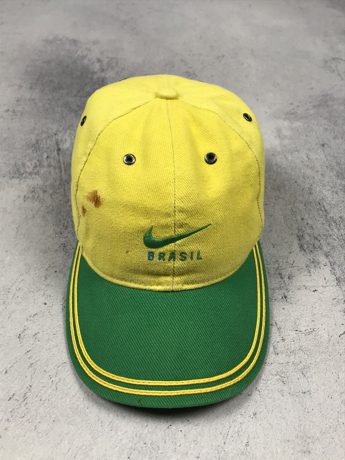 Nike × Vintage Vintage 90s Nike Brasil Brazil Swoosh Soccer Jersey Cap Hat Size ONE SIZE - 3 Thumbnail