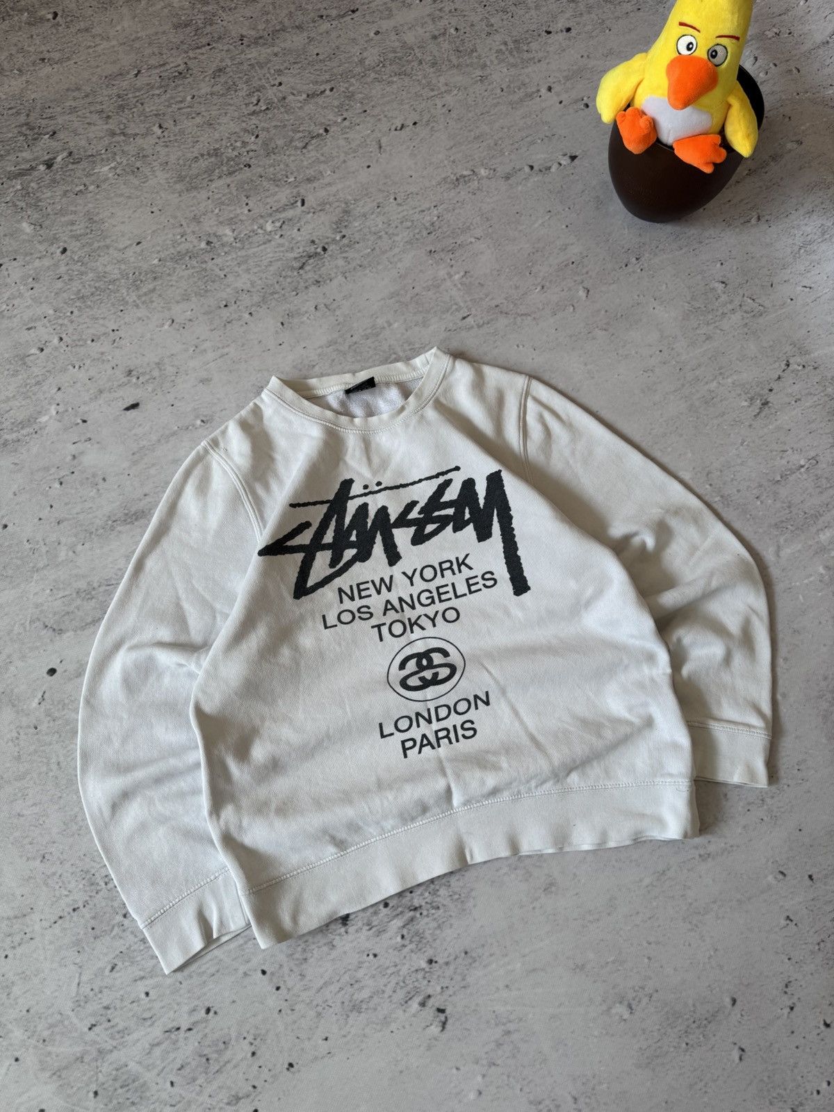 Stussy × Vintage STUSSY DOUBLE LOGO OVERSIZE BAGGY FIT SWEATSHIRT Size US S / EU 44-46 / 1 - 1 Thumbnail