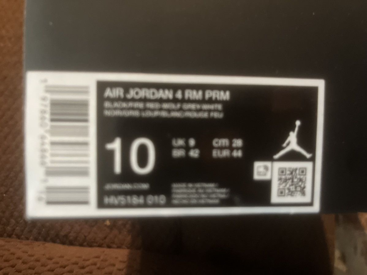 Jordan Brand Nike Air Jordan 4 Retro low RM PRM Black Metallic NEW OG Box Size US 10 / EU 43 - 23 Thumbnail