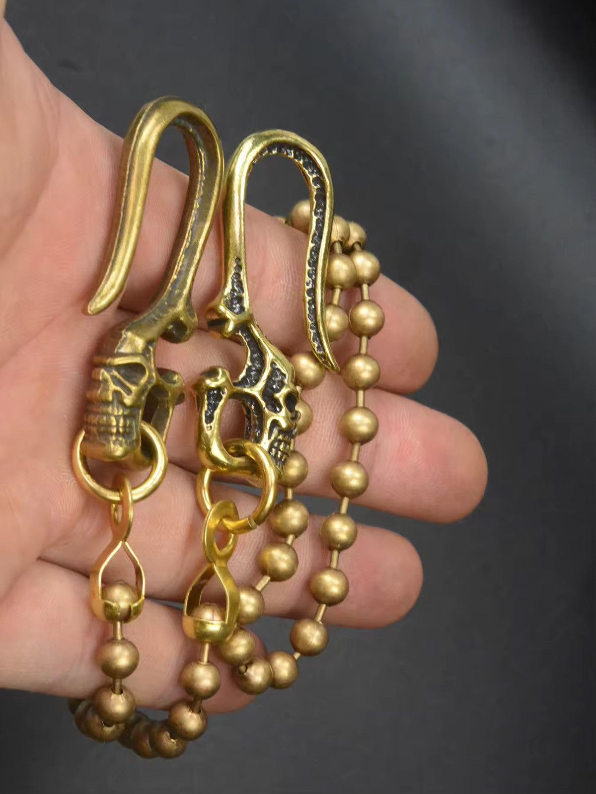 Other Punk Gothic Skeleton Biker Jean Skull Keychain chain Size ONE SIZE - 2 Thumbnail
