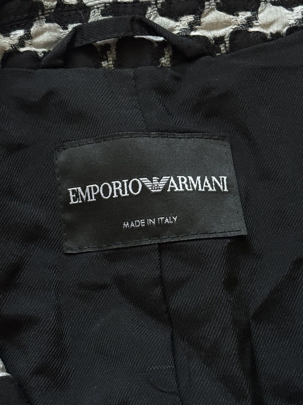 Vintage Emporio Armani 42 checkered black white blazer button jacket Size M / US 6-8 / IT 42-44 - 6 Thumbnail