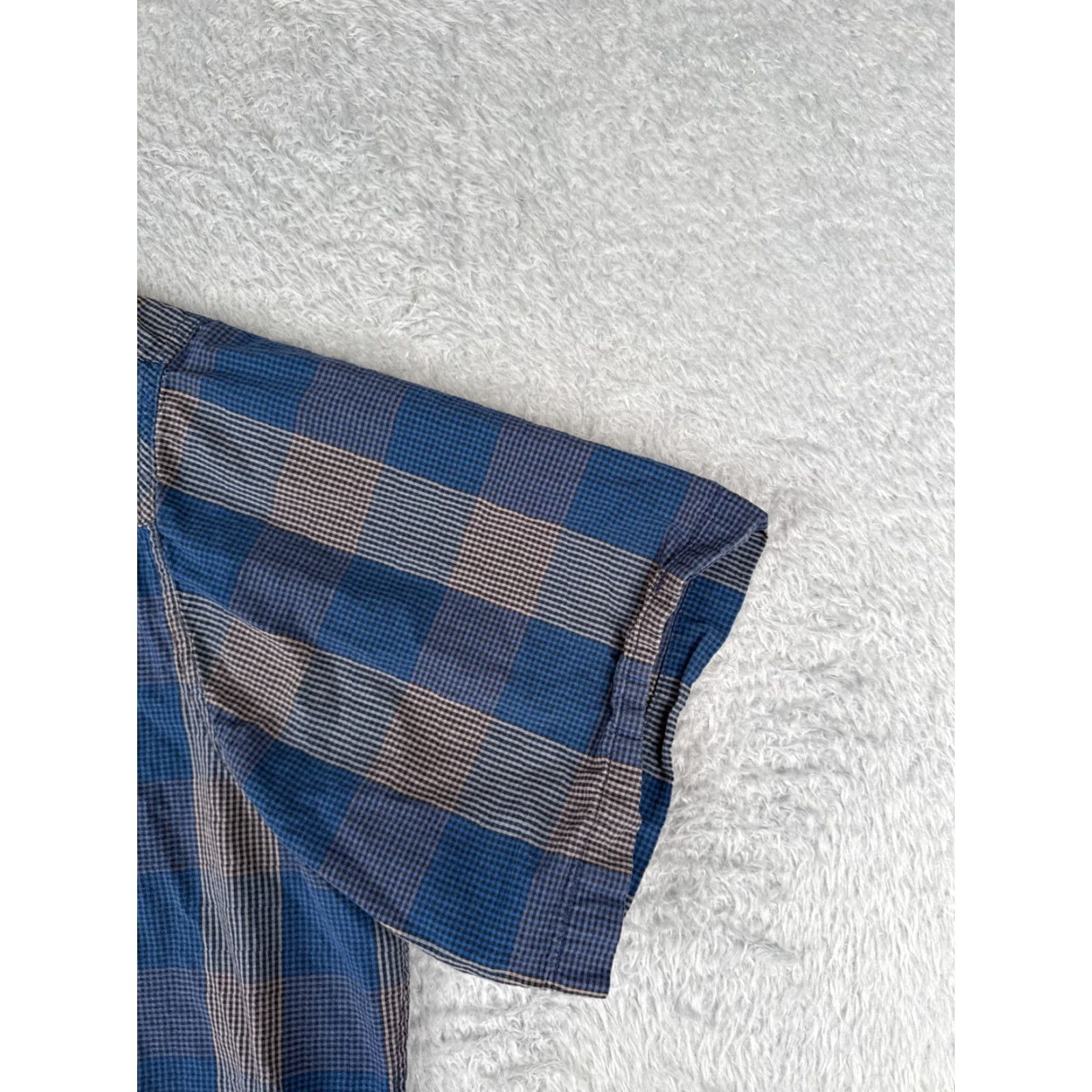 Doublet Double Pump Shirt Mens Extra Large Blue Gray Plaid Pearl Snap Western Pockets Size US XL / EU 56 / 4 - 2 Thumbnail