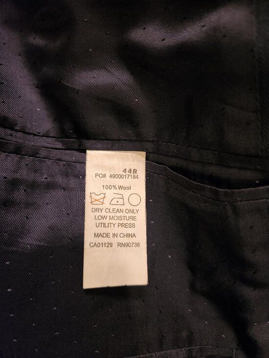 Calvin Klein CALVIN Klein men's blue 100%wool spot coat jacket blazer 44R Size 44R - 5 Thumbnail