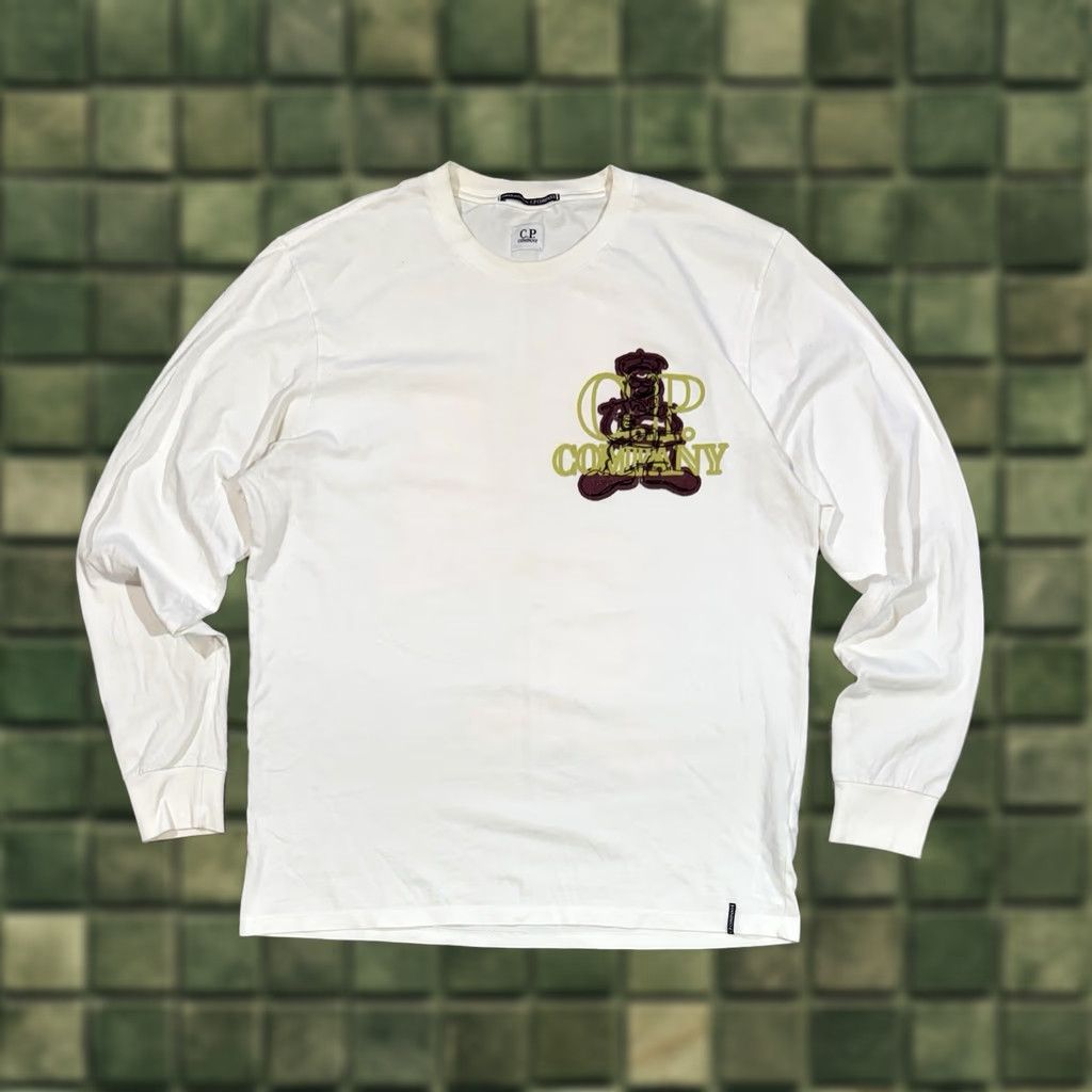 Vintage C.P. Company COMICS and CARS Mens XL Long Sleeve T-shirt Beige Big Logo Size US XL / EU 56 / 4 - 1 Thumbnail