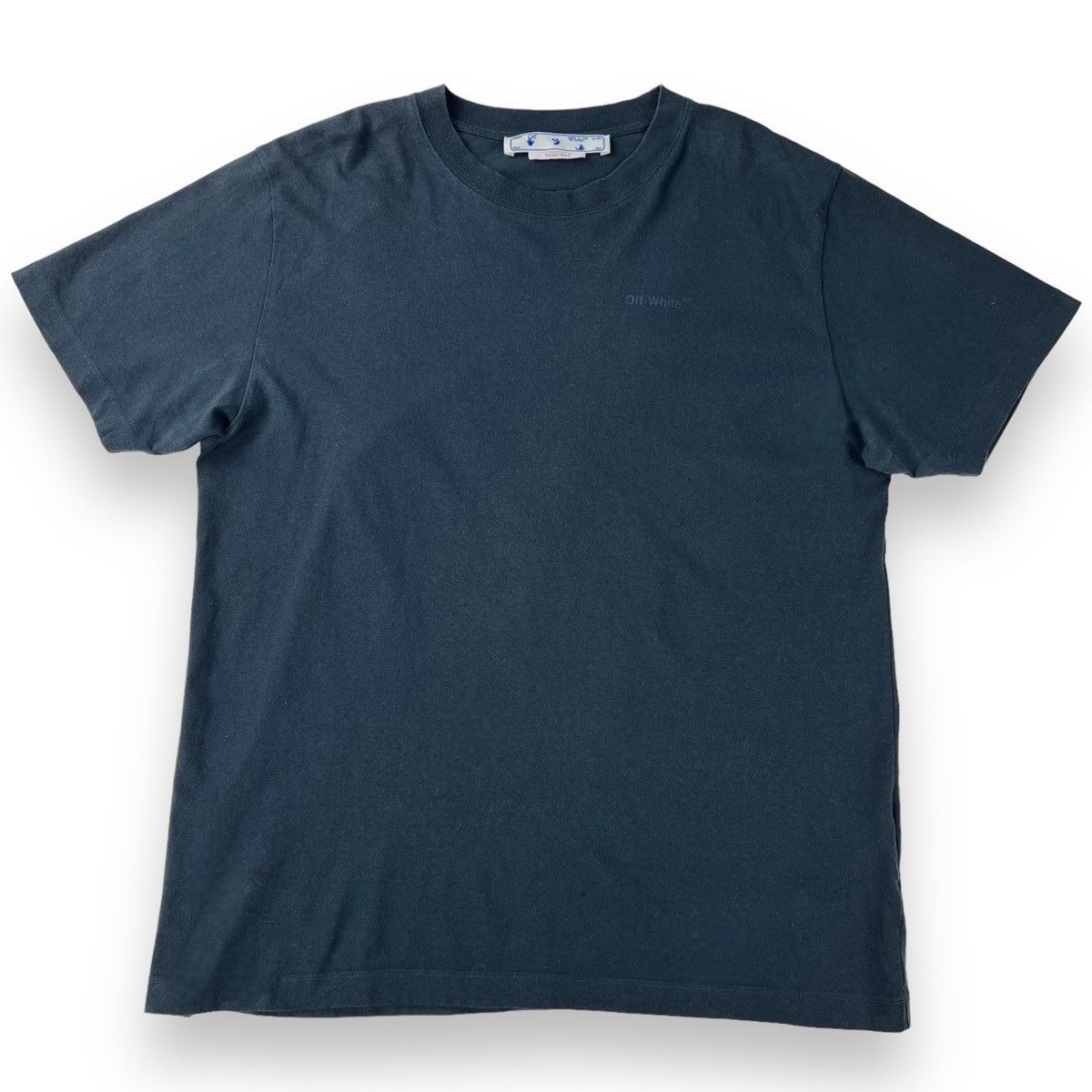 Off-White Off-White Rubber Diagonal Blue T Shirt Size US L / EU 52-54 / 3 - 3 Thumbnail