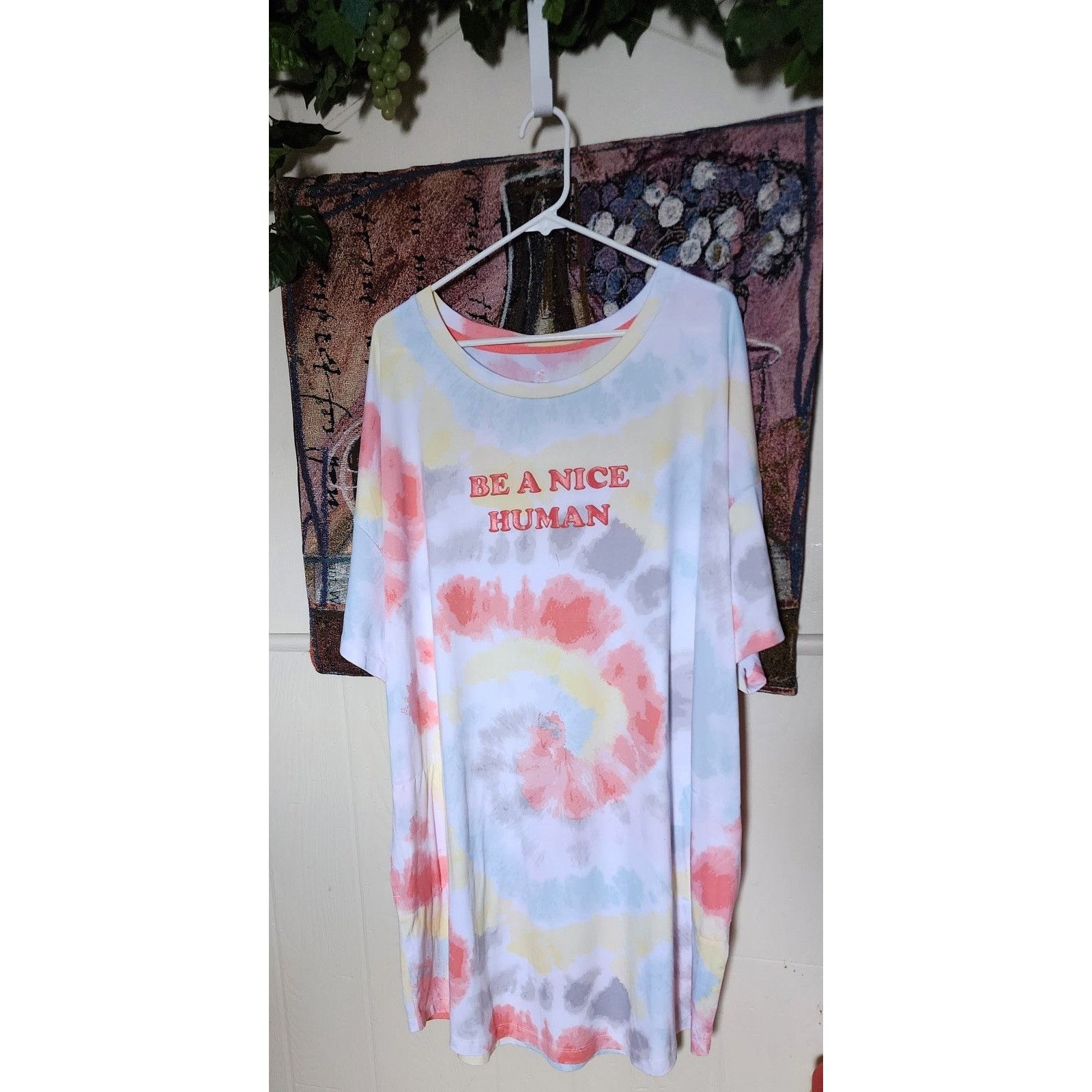 Other Secret Dreams Tie Dyed Night Shirt Be A Nice Human Size ONE SIZE - 1 Thumbnail