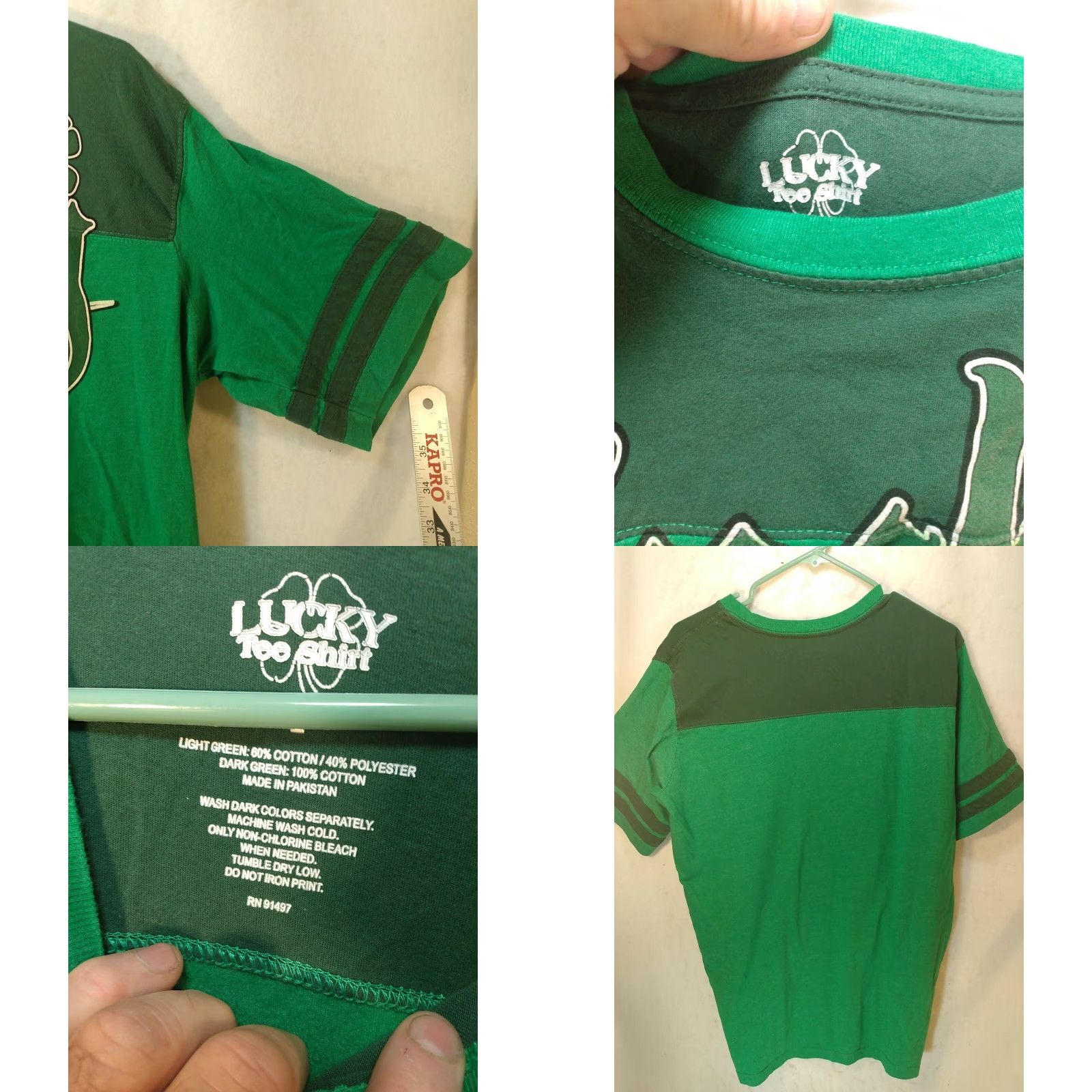 Lucky Brand Lucky Brand T-Shirt Gy Green St. Patty Day 100% cotton L Men XL 20" x 28" SS Green St. Patty Day Shirt Mens Green Size US L / EU 52-54 / 3 - 8 Thumbnail