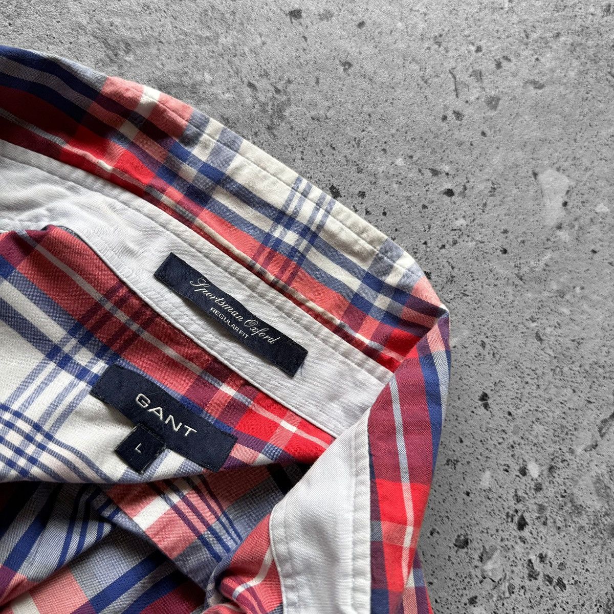 Gant Gant Mens Red Blue Striped Egyptian Cotton Button Down Shirt Size US L / EU 52-54 / 3 - 5 Thumbnail