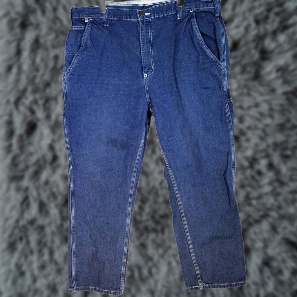 Carhartt VINTAGE? No. Carhartt FR Jeans Mens 40x30 Blue Flame-Resistant Denim Carpenter Workwear Jeans Mens 40x30 Blue FR Carhartt Jeans Size US 40 / EU 56 - 1 Thumbnail
