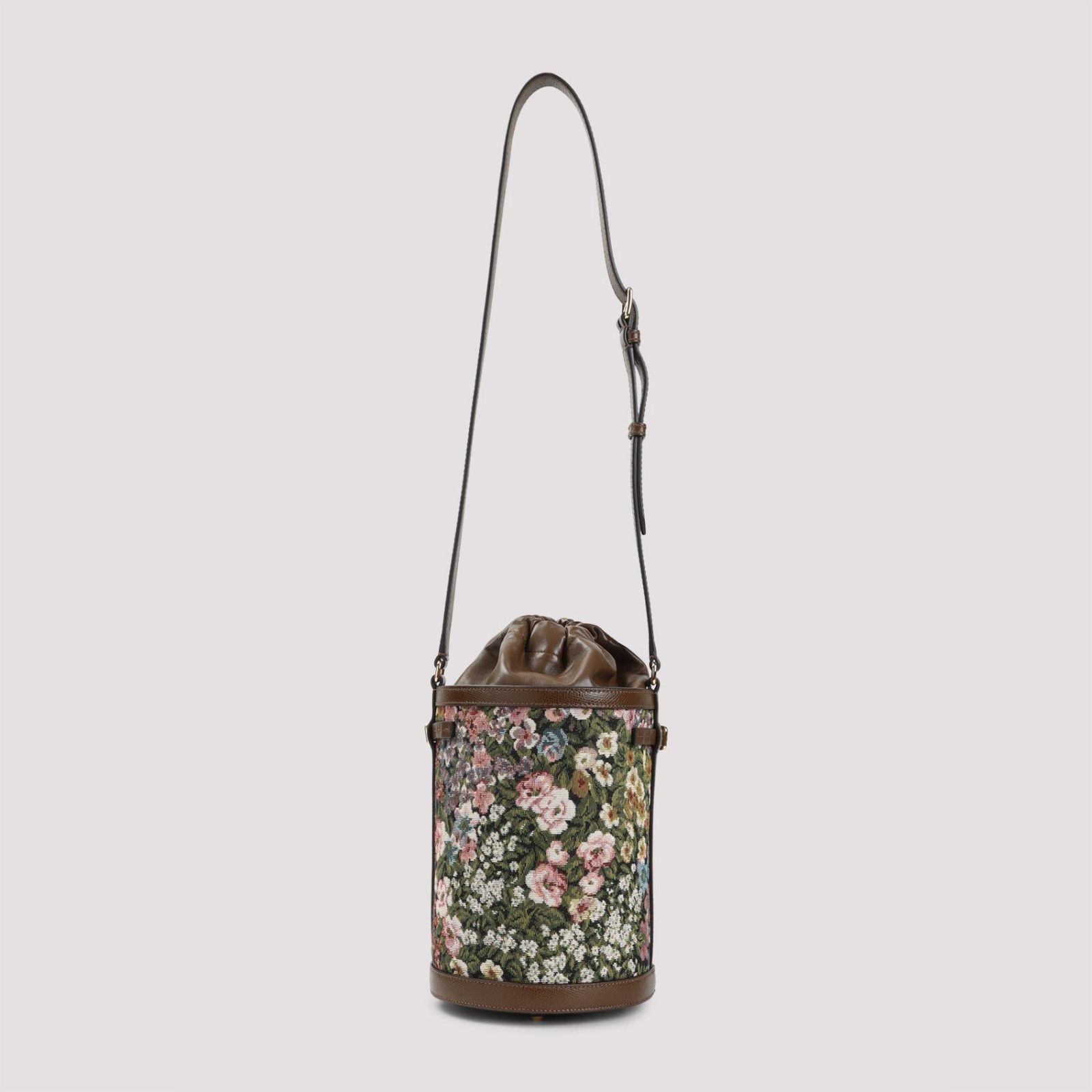 Valentino VALENTINO GARAVANI Flower Brown Cotton Bucket Bag New & Auth Size ONE SIZE - 3 Thumbnail