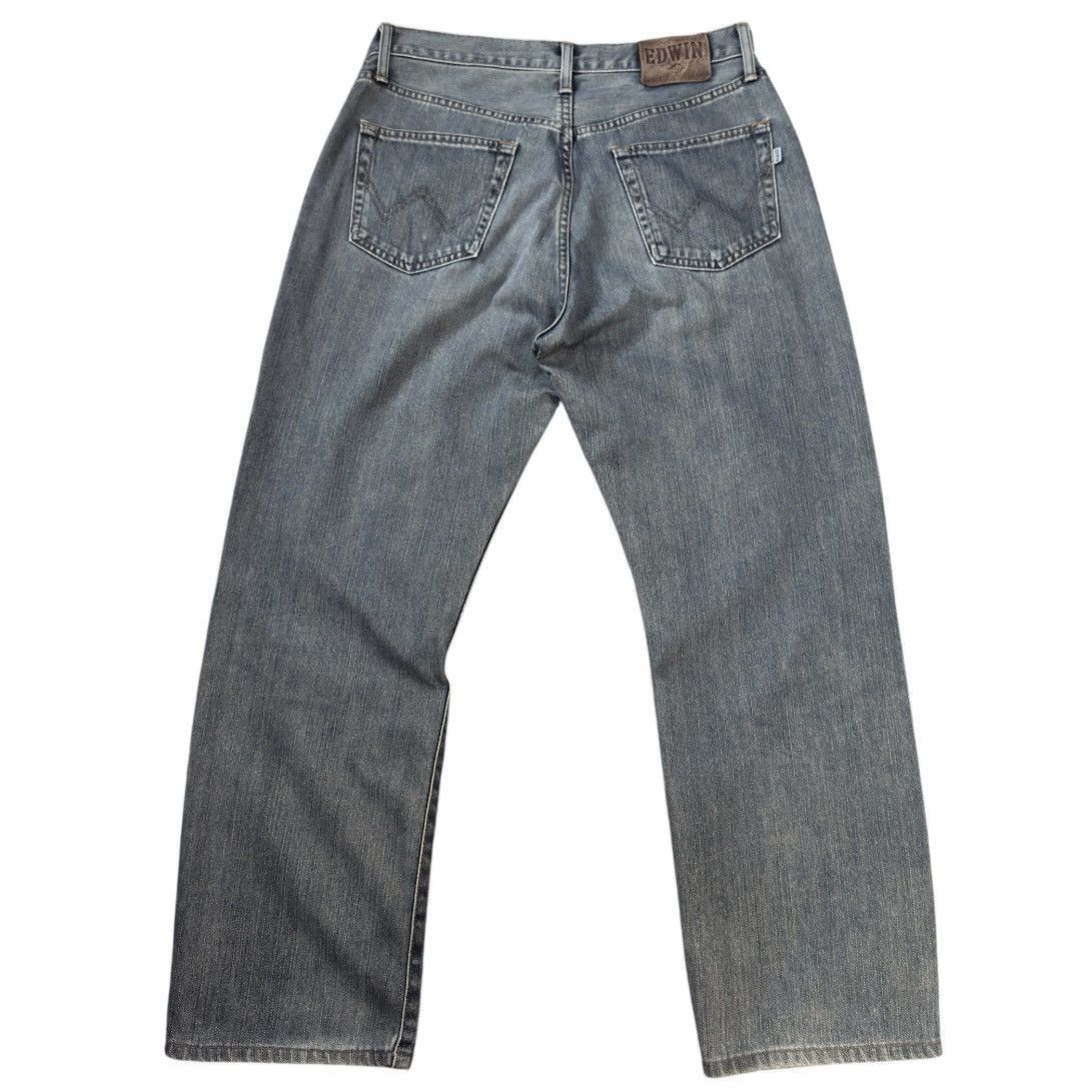 Seditionaries 🇯🇵 Vintage 90s Japanese Baggy Edwin 404 Rusty Washed Denim Size US 33 - 2 Thumbnail