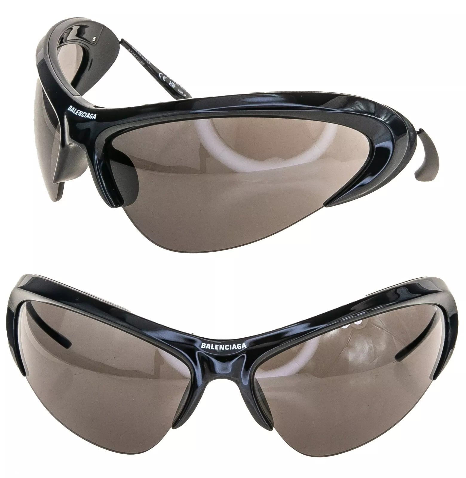 Balenciaga BALENCIAGA WIRE CAT Mask Wrap 0232 Black Silver BB0232S 001 Size ONE SIZE - 1 Thumbnail