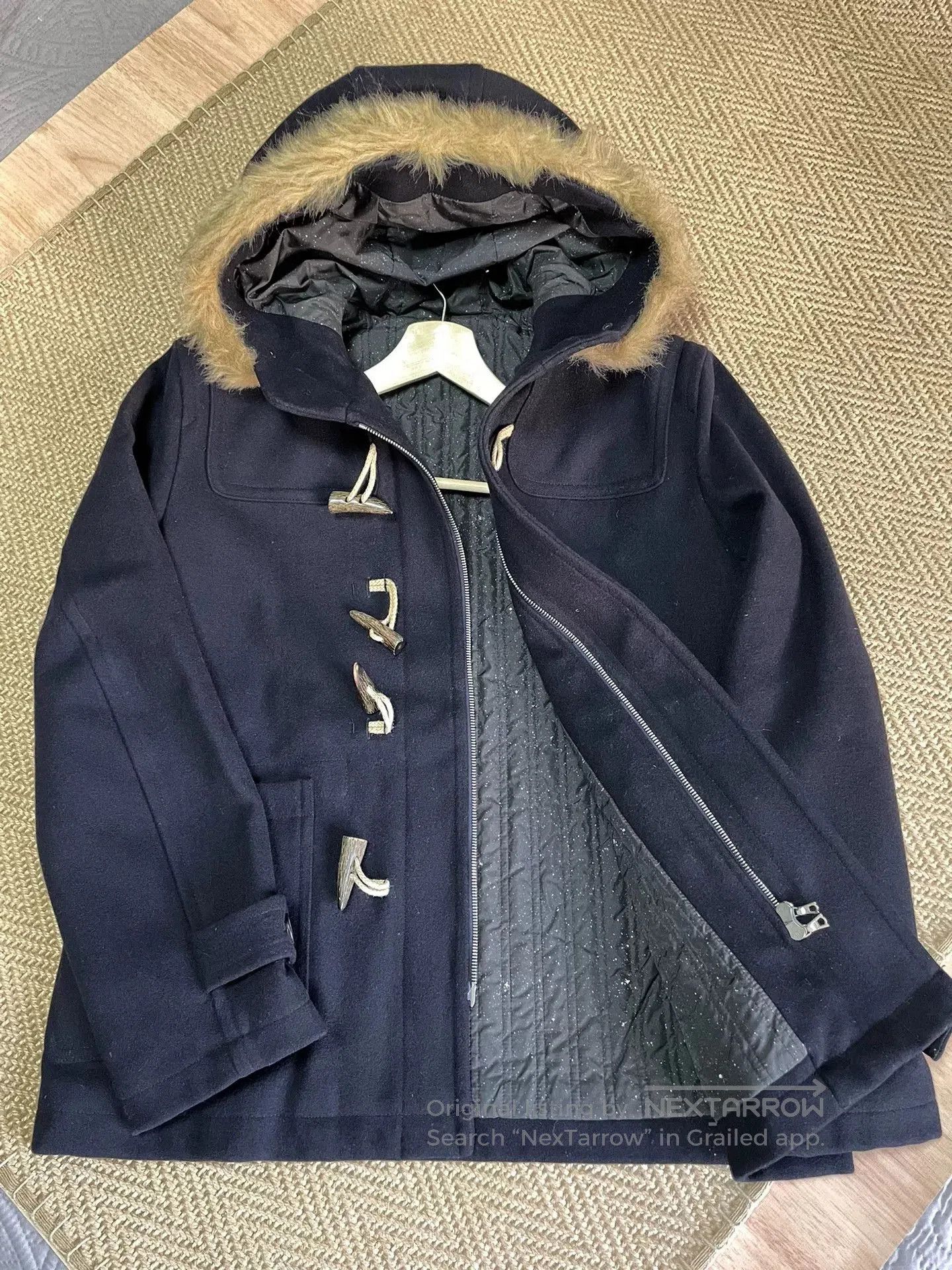 SOPHNET Wool Starry Camo Fur Collar Coat.