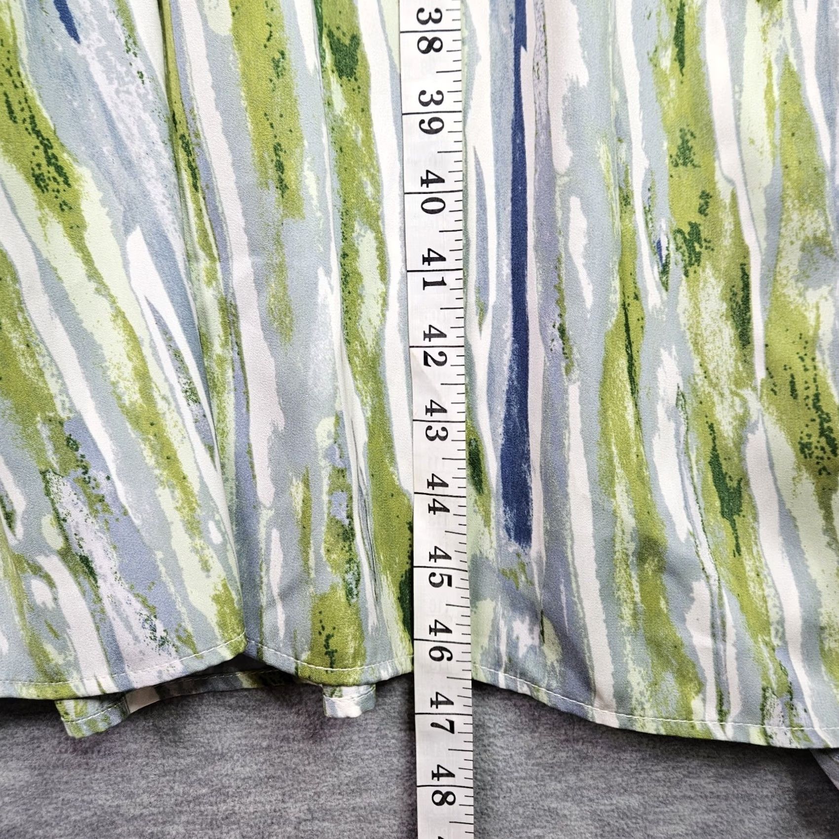Banana Republic Banana Republic Women's XS Tall Maxi Dress Belted Multicolor Green Blue Abstract Sleeveless V-Neck A-Line All Season Dress New Size XS / US 0-2 / IT 36-38 - 6 Thumbnail
