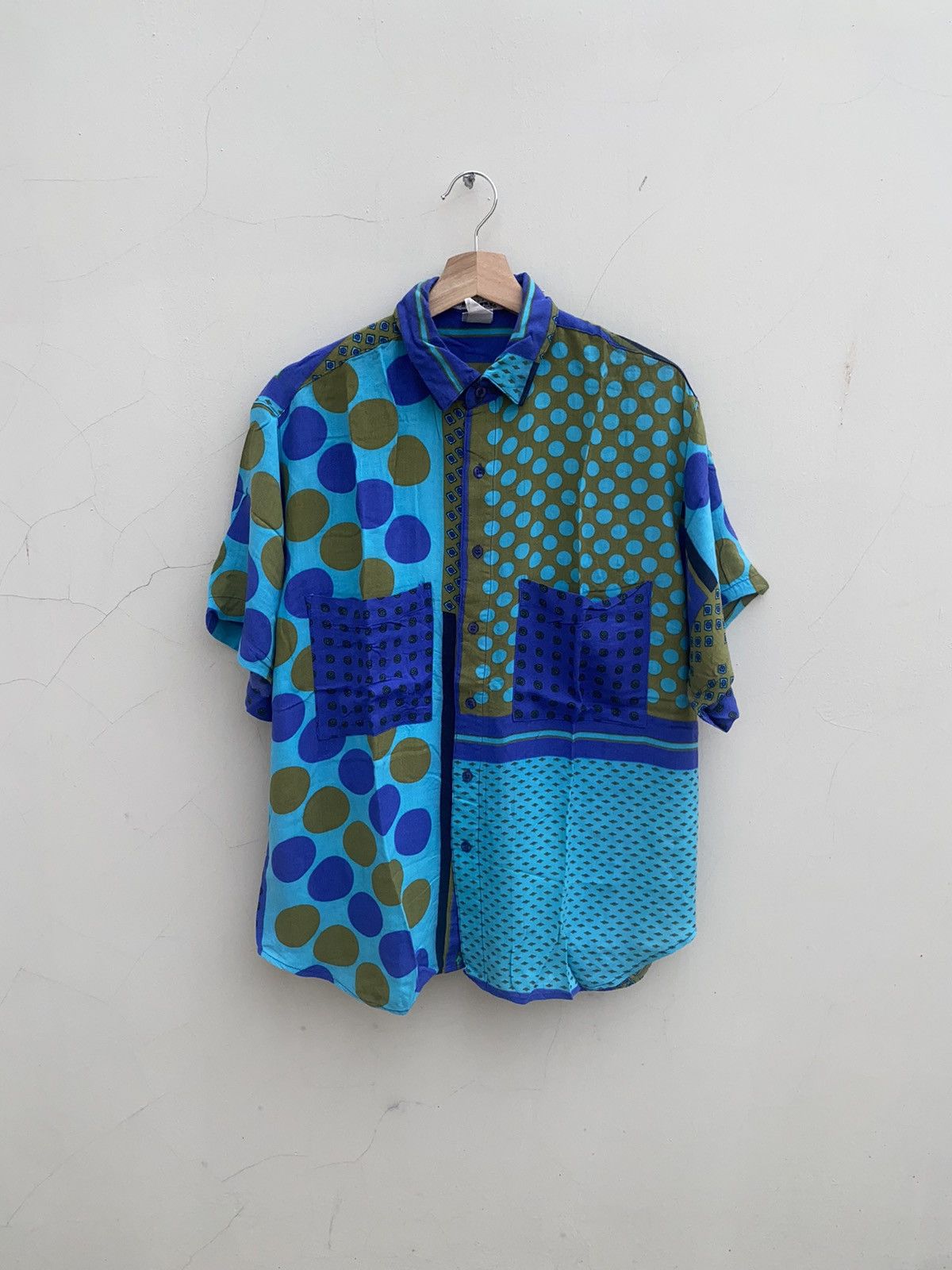 Tornado Mart 1990s Marithe Francoise Girbaud - Geometric Oversize Shirt Size US S / EU 44-46 / 1 - 1 Thumbnail