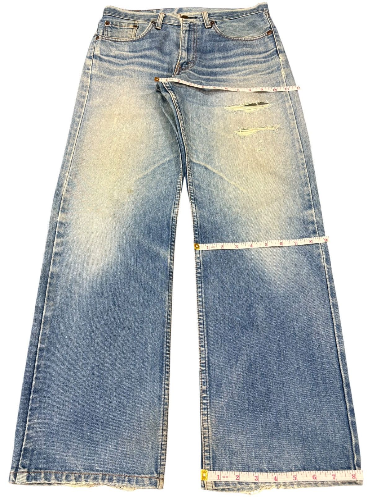 Levi's Vintage 90s Levis Light Wash Distressed Loose Jeans Size US 31 - 13 Thumbnail