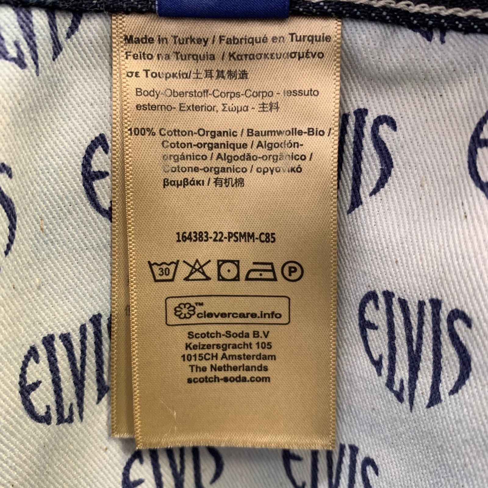 Scotch & Soda The Vert Blue Indigo Contrast Stitch Organic Cotton Jeans Size US 33 - 9 Thumbnail