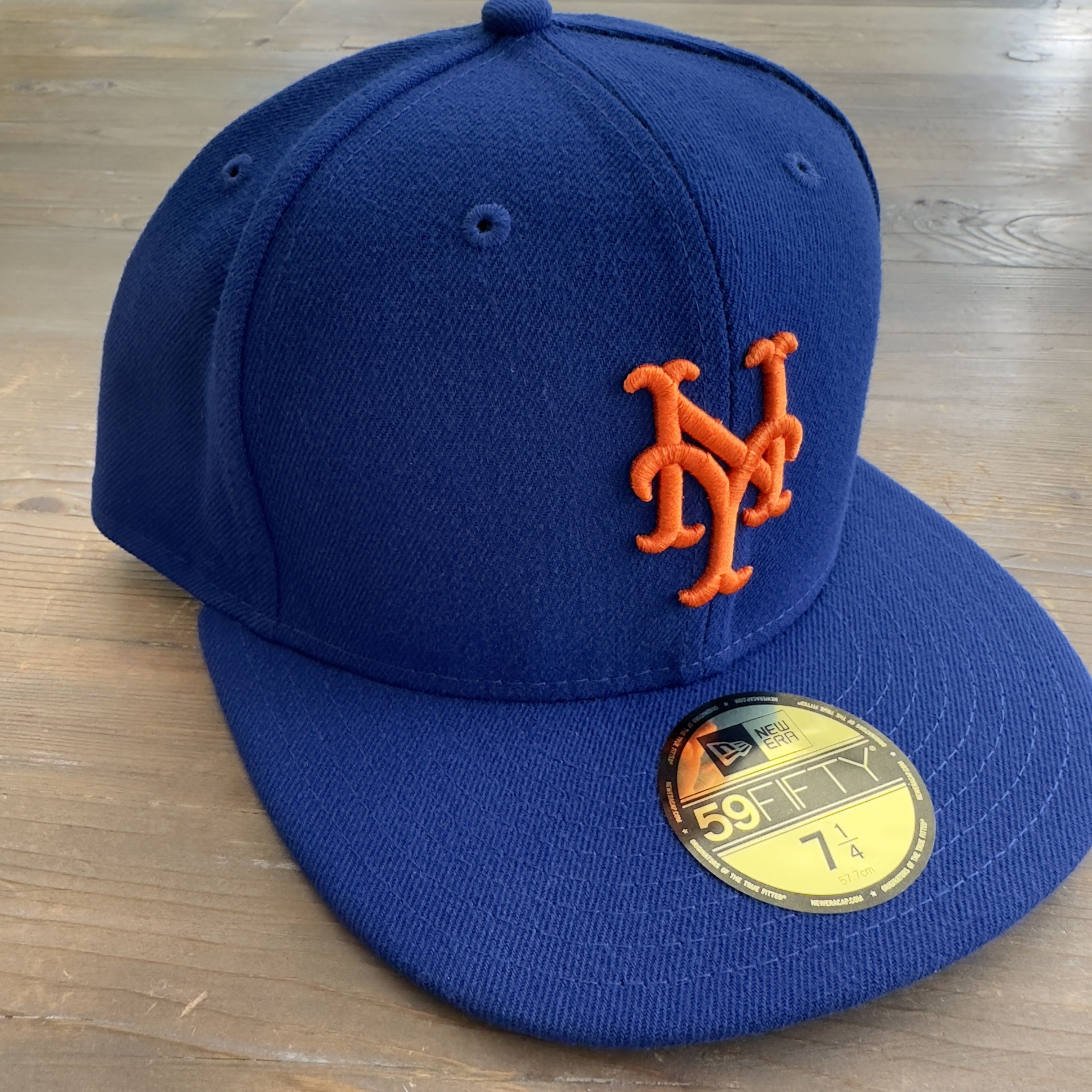 New Era Blue Button New York Mets New Era 59Fifty Fitted Hat 7 1/4 Size ONE SIZE - 3 Thumbnail