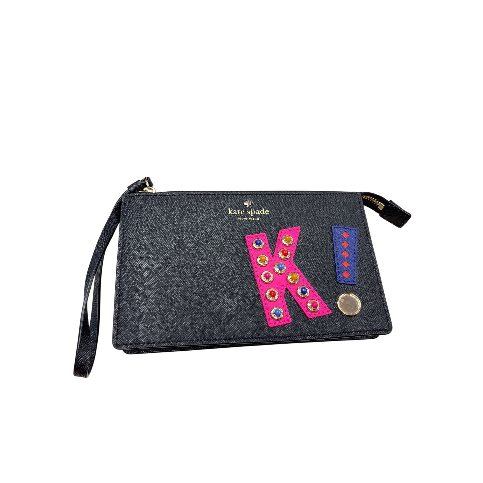 Kate Spade Kate Spade NY black leather bejeweled wristlet clutch bag SK Size ONE SIZE - 1 Thumbnail