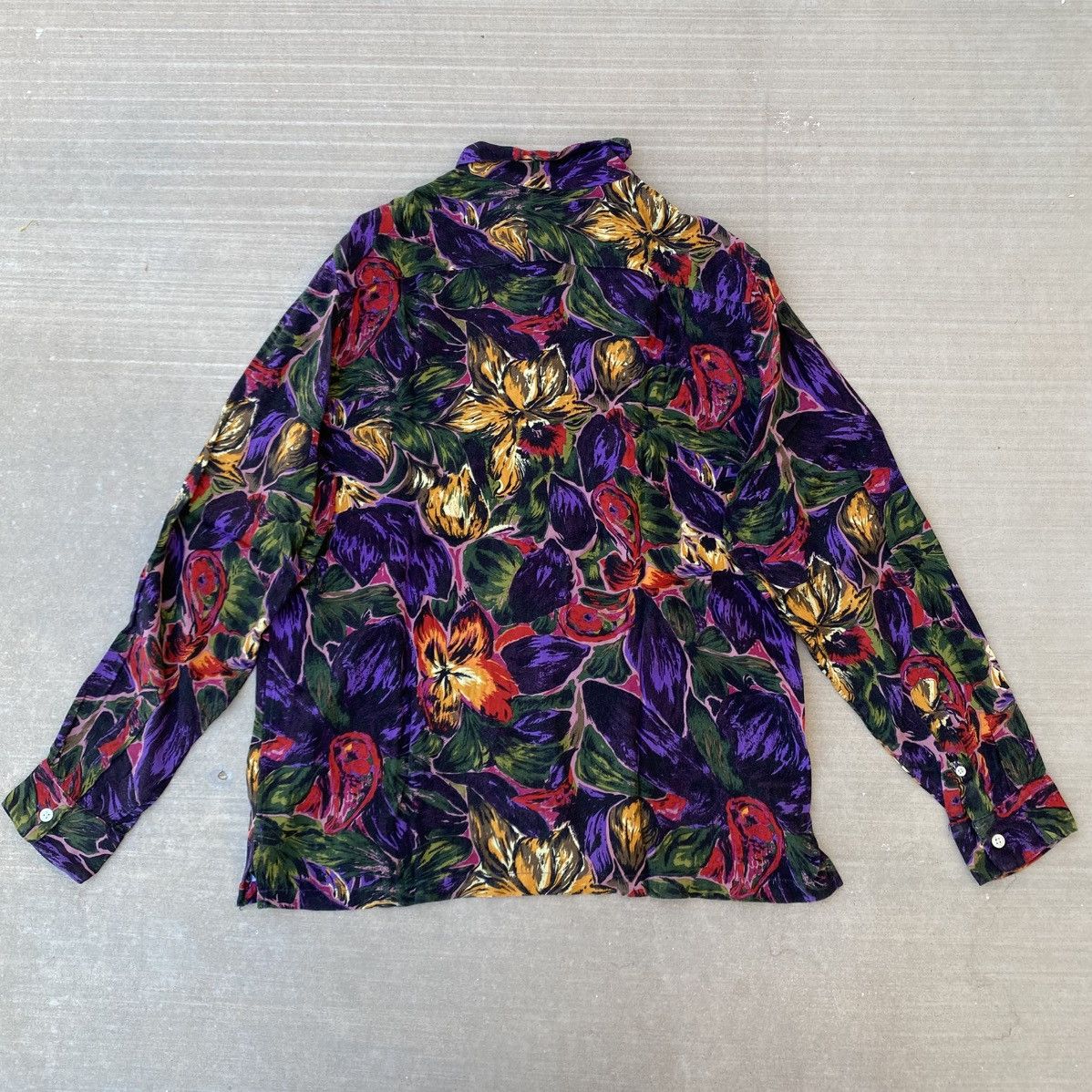 Supreme Supreme Painted Flower Rayon Shirt Purple 2017 Designer Size US M / EU 48-50 / 2 - 7 Thumbnail