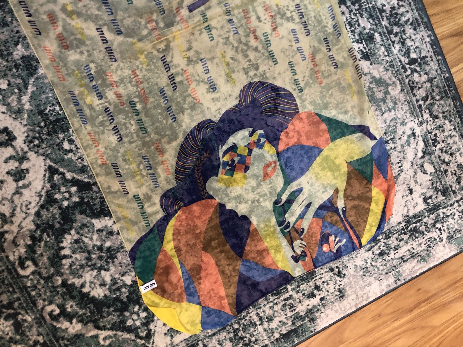 Miu Miu AW99 Miu Miu Harlequin Limited Edition Silk Scarves Shawl Size ONE SIZE - 6 Thumbnail