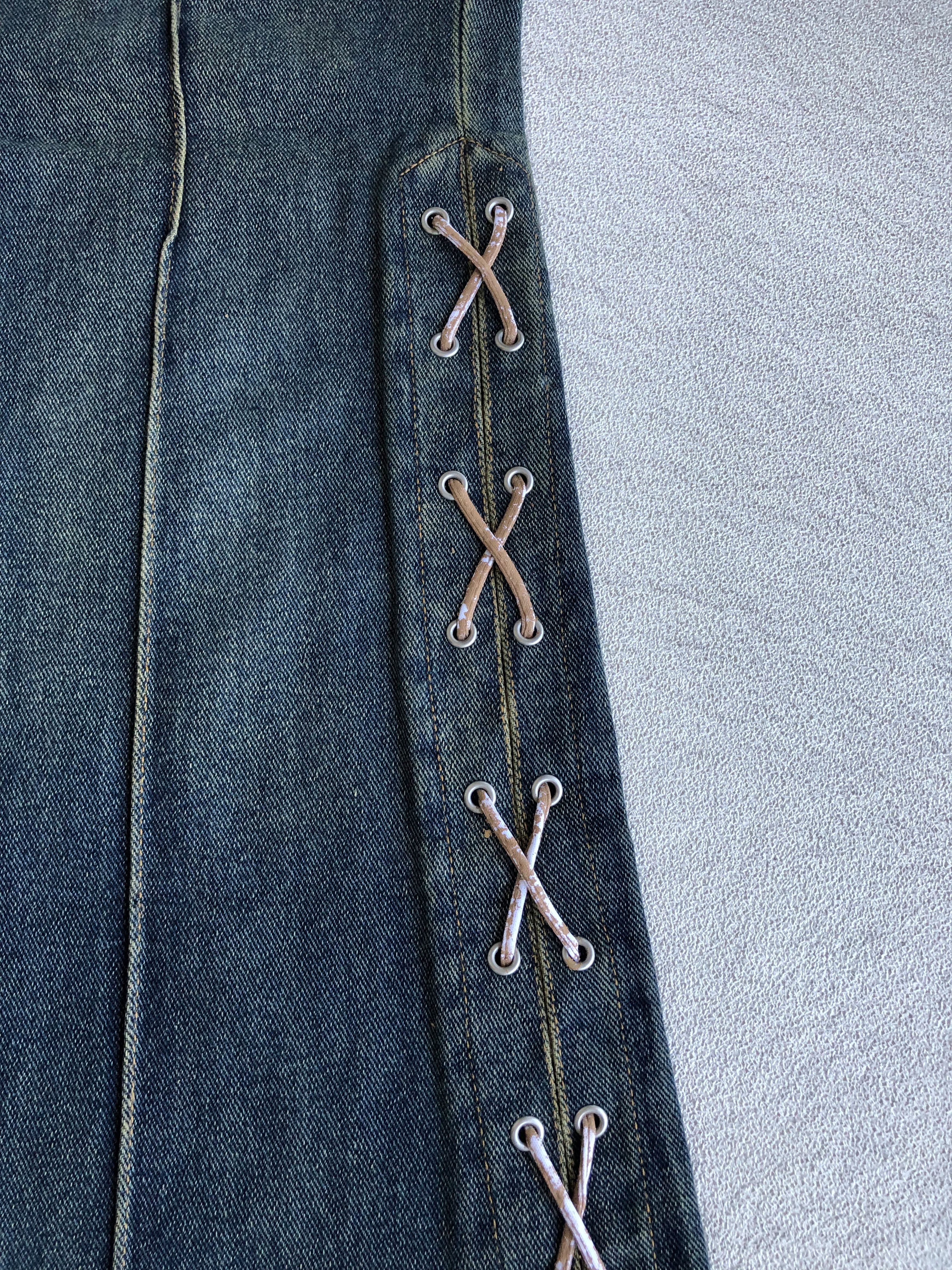 Japanese Brand Jouer aux echecs Y2K Flared Jeans Size US 33 - 8 Thumbnail