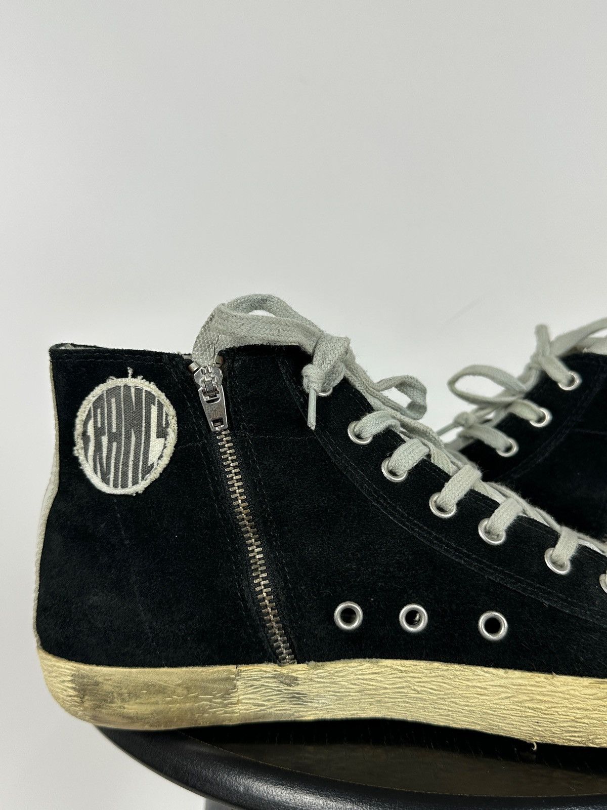 Golden Goose Golden Goose Francy Black Suede High Top Sneakers Size US 7 / EU 40 - 17 Thumbnail