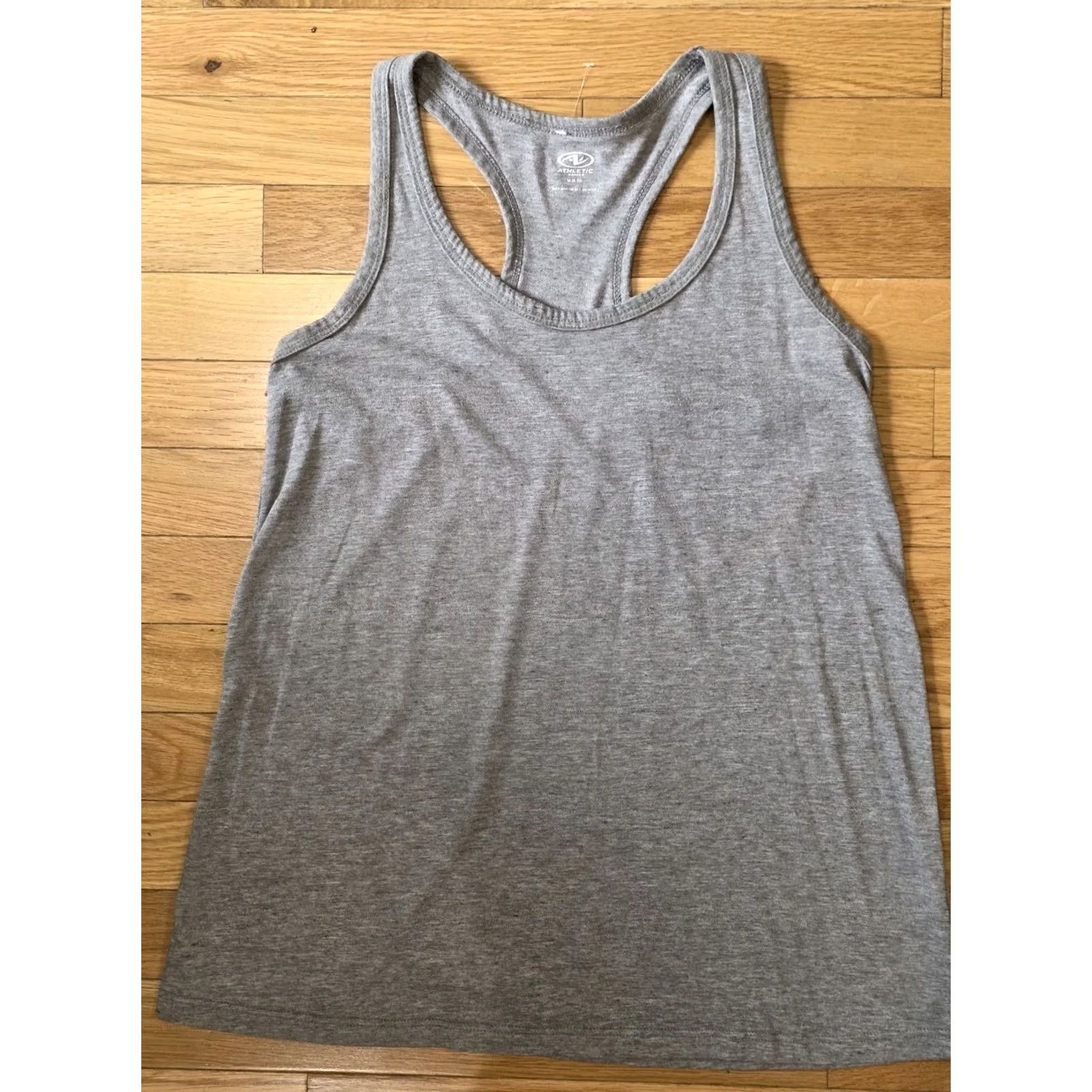Athletic Works Athletic Works Womens Active Racerback Tank M 8 - 10 Shirt Sleeveless Gray Polyester Spandex Moisture Wicking Size ONE SIZE - 4 Thumbnail