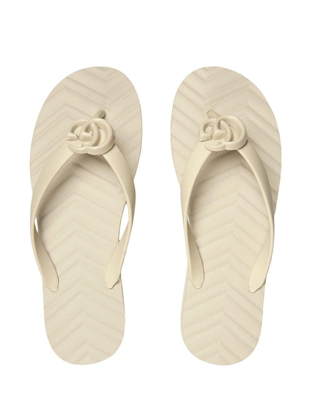image of Gucci Chevron Sandals in Beige, Women's (Size 12)