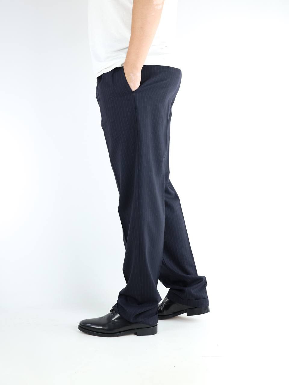 Oscar De La Renta OSCAR DE LA RENTA Striped formal trousers Size 54R - 3 Thumbnail