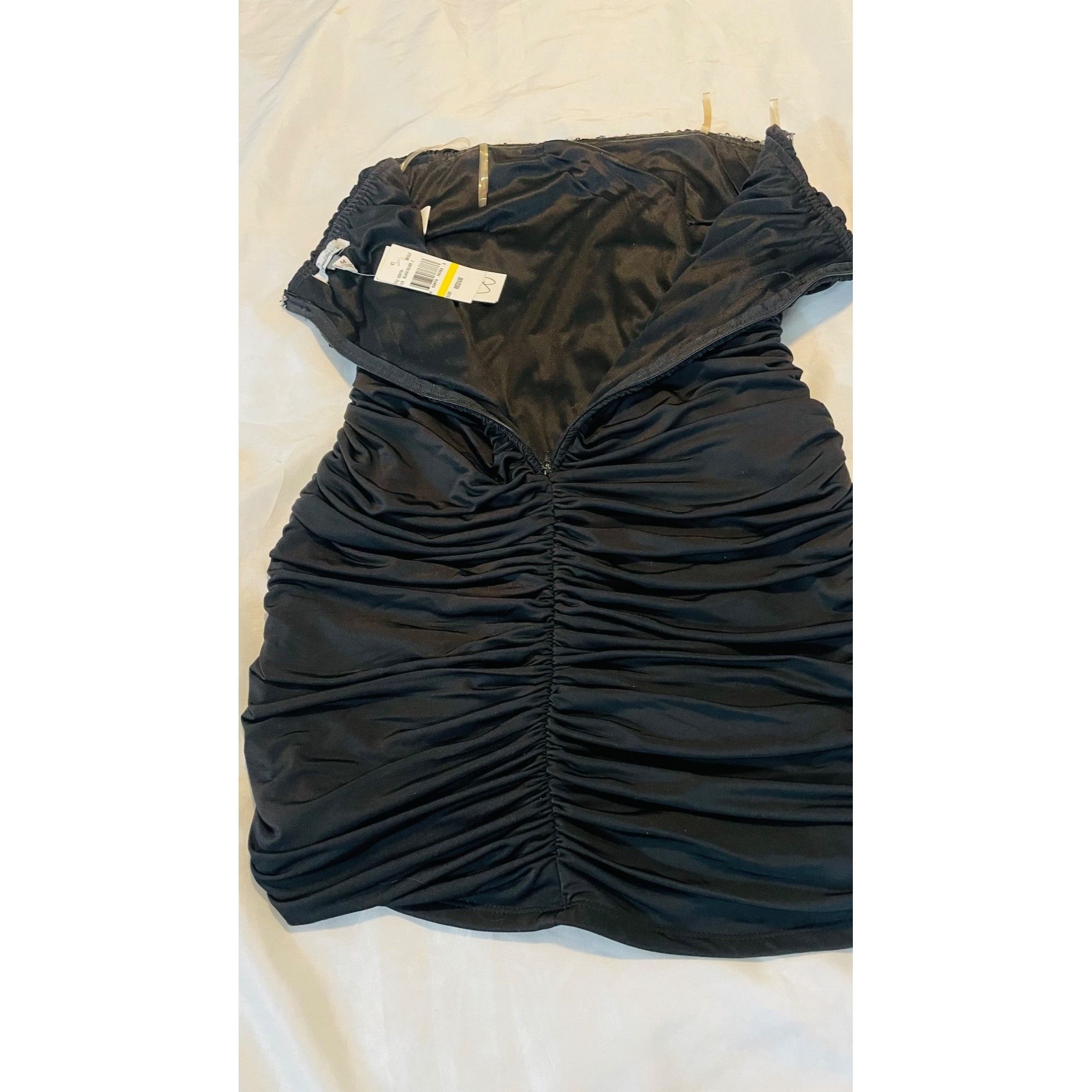 Other Strapless Black Ruched Mini Dress Women Sequins Size M Speec Size M / US 6-8 / IT 42-44 - 5 Thumbnail