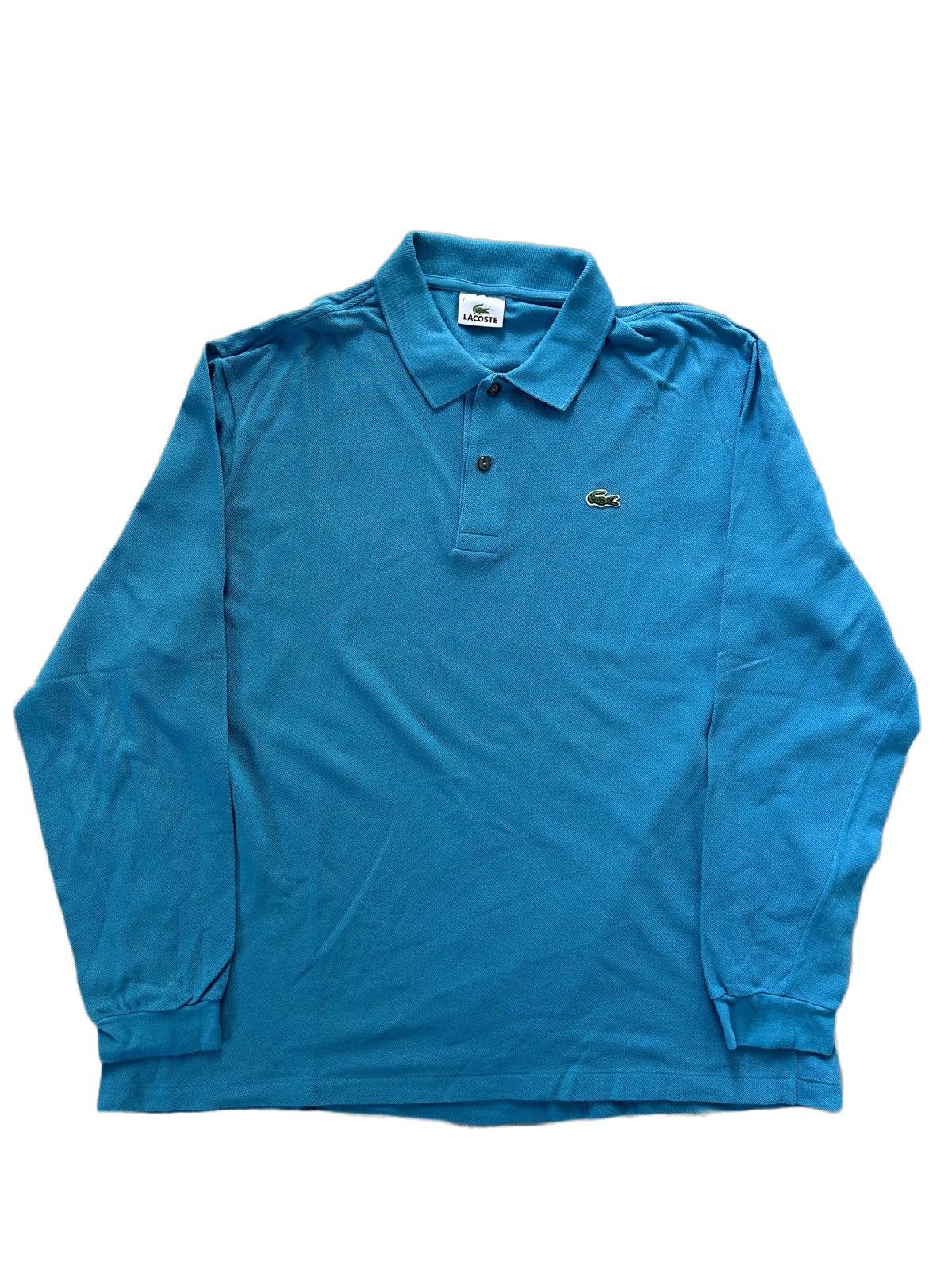 Vintage Lacoste vintage blue long sleeve polo tshirt rugby Grailed