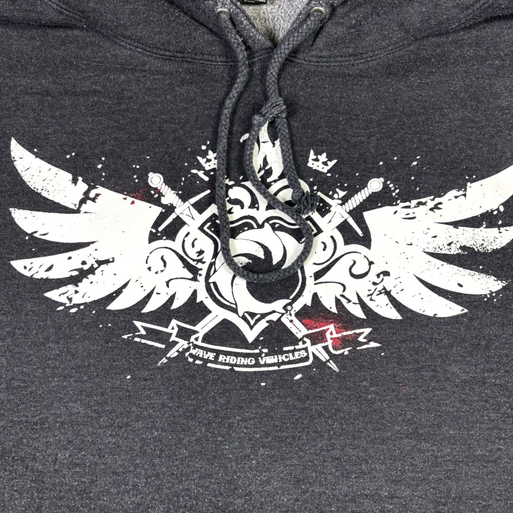 Vintage VINTAGE Wave Riding Vehicles Hoodie Men XL Gray 90s Surf Grunge Logo Drawstring Hooded Champion Reverse Weave Size US XL / EU 56 / 4 - 7 Thumbnail