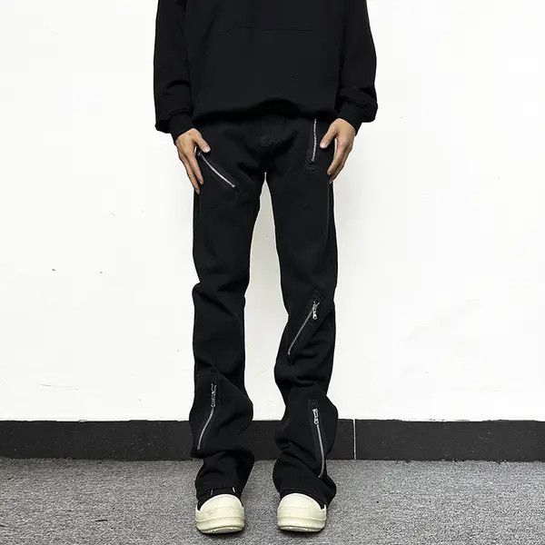 VIBE Black Zipper Flare Pants Size US 30 / EU 46 - 7 Thumbnail
