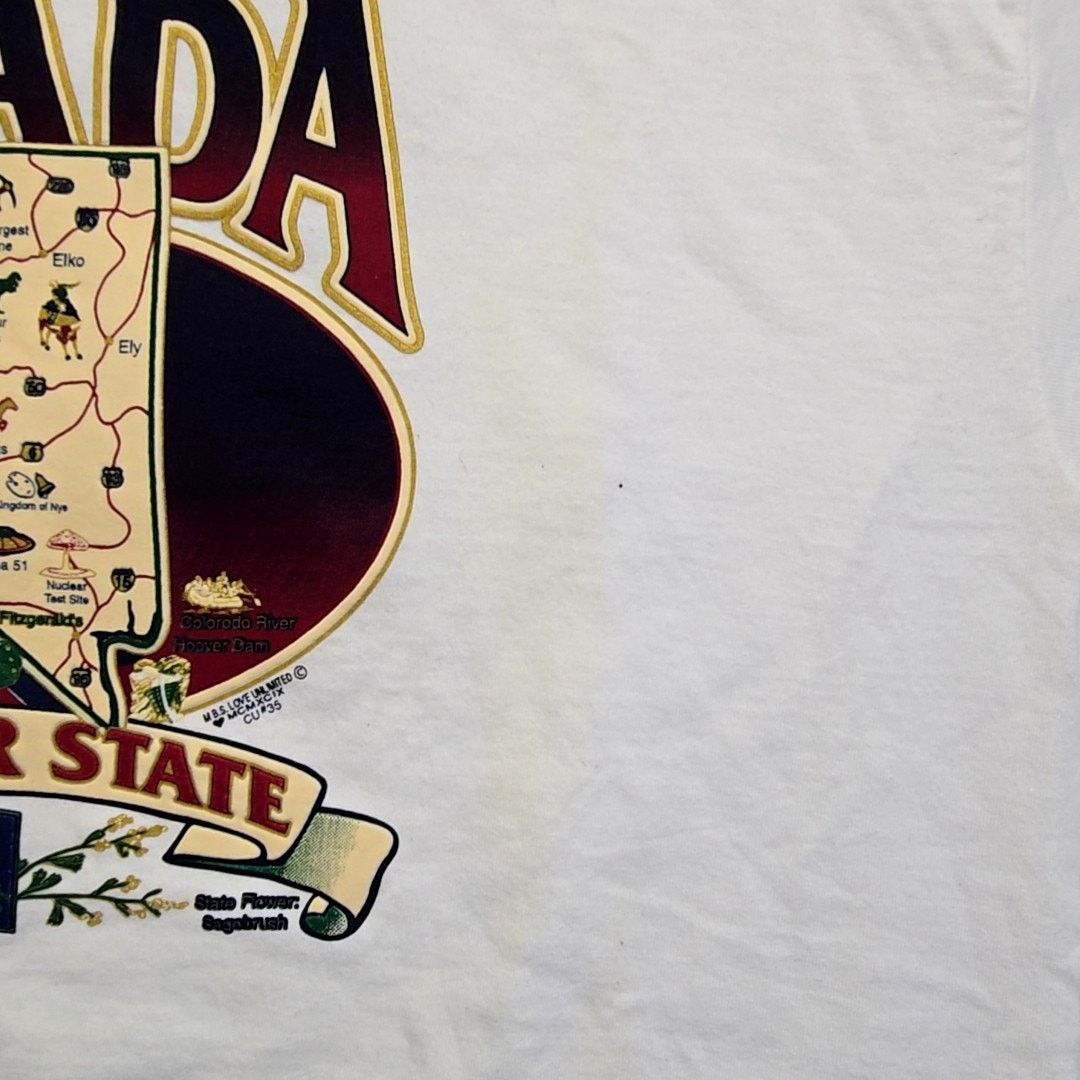 Vintage Vintage Nevada Shirt Tultex L White Graphic Tee 90s VTG Size US L / EU 52-54 / 3 - 3 Thumbnail