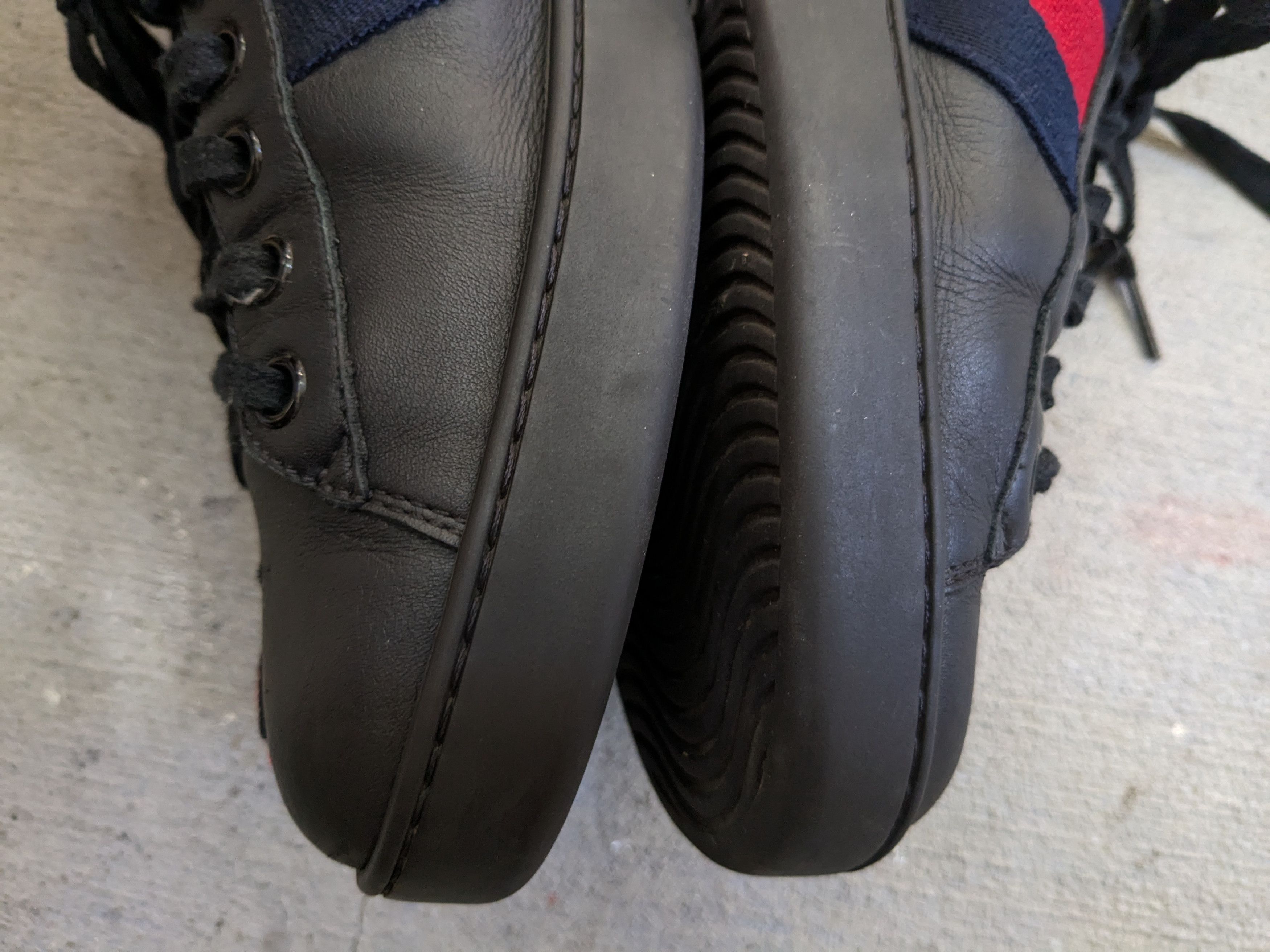 Gucci Gucci Ace Sneakers Black 8.5 Leather Flower Embroidered Size US 8.5 / EU 41-42 - 11 Thumbnail