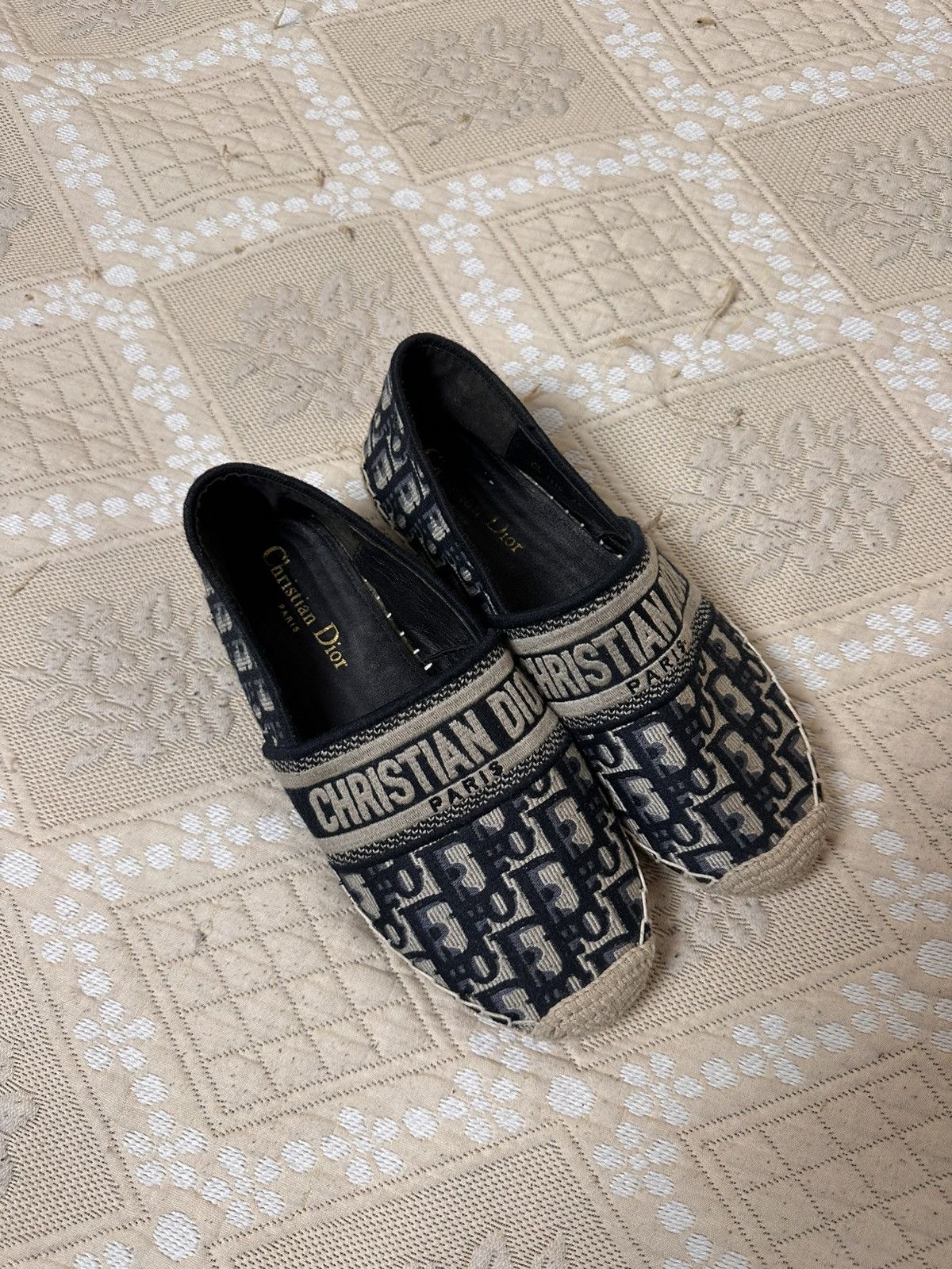 Dior 🔥 Dior Granville Oblique CD Logo Embroidered Espadrille Rare Size US 9 / IT 39 - 4 Thumbnail