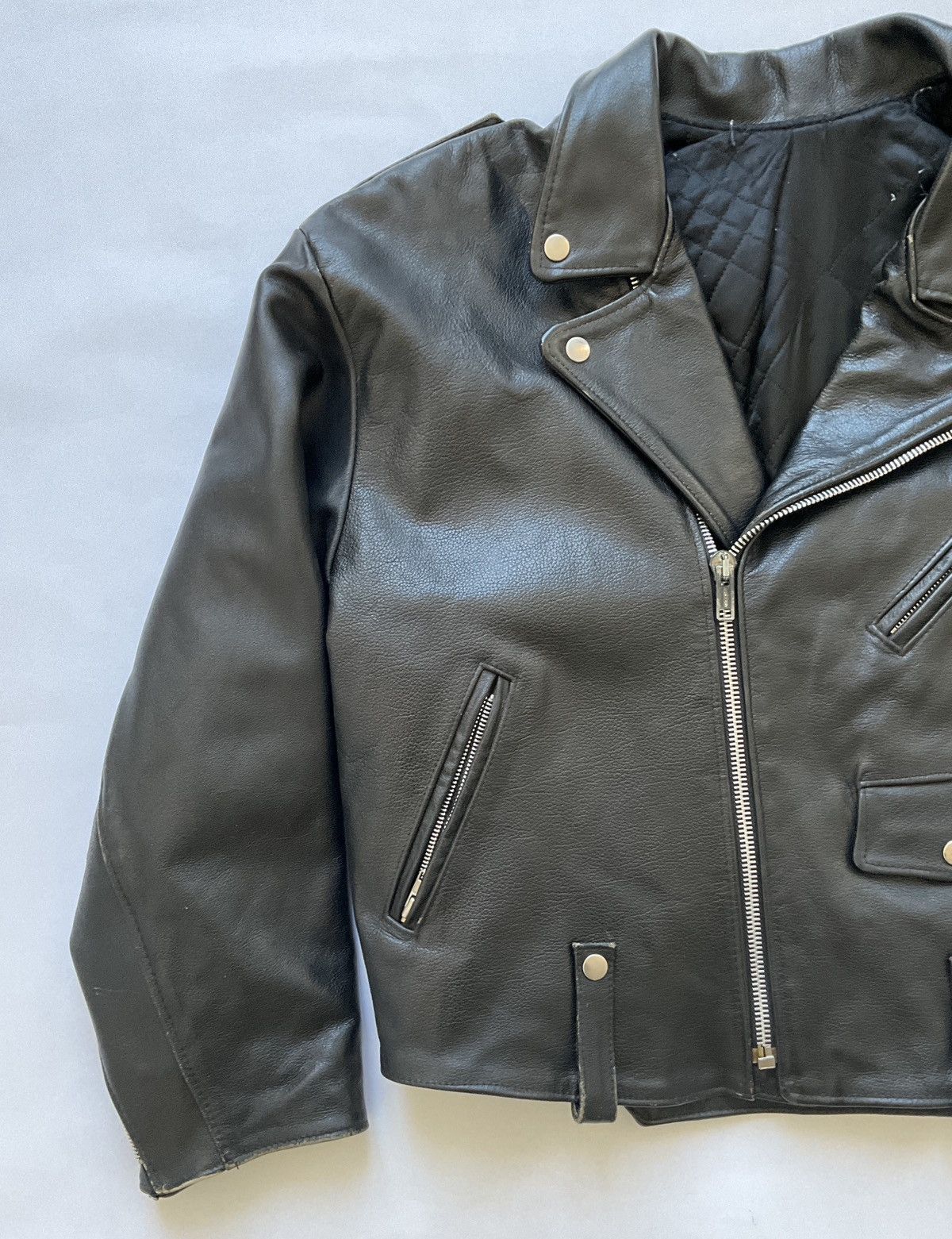 Vintage Vintage black leather perfecto Size US XL / EU 56 / 4 - 2 Thumbnail