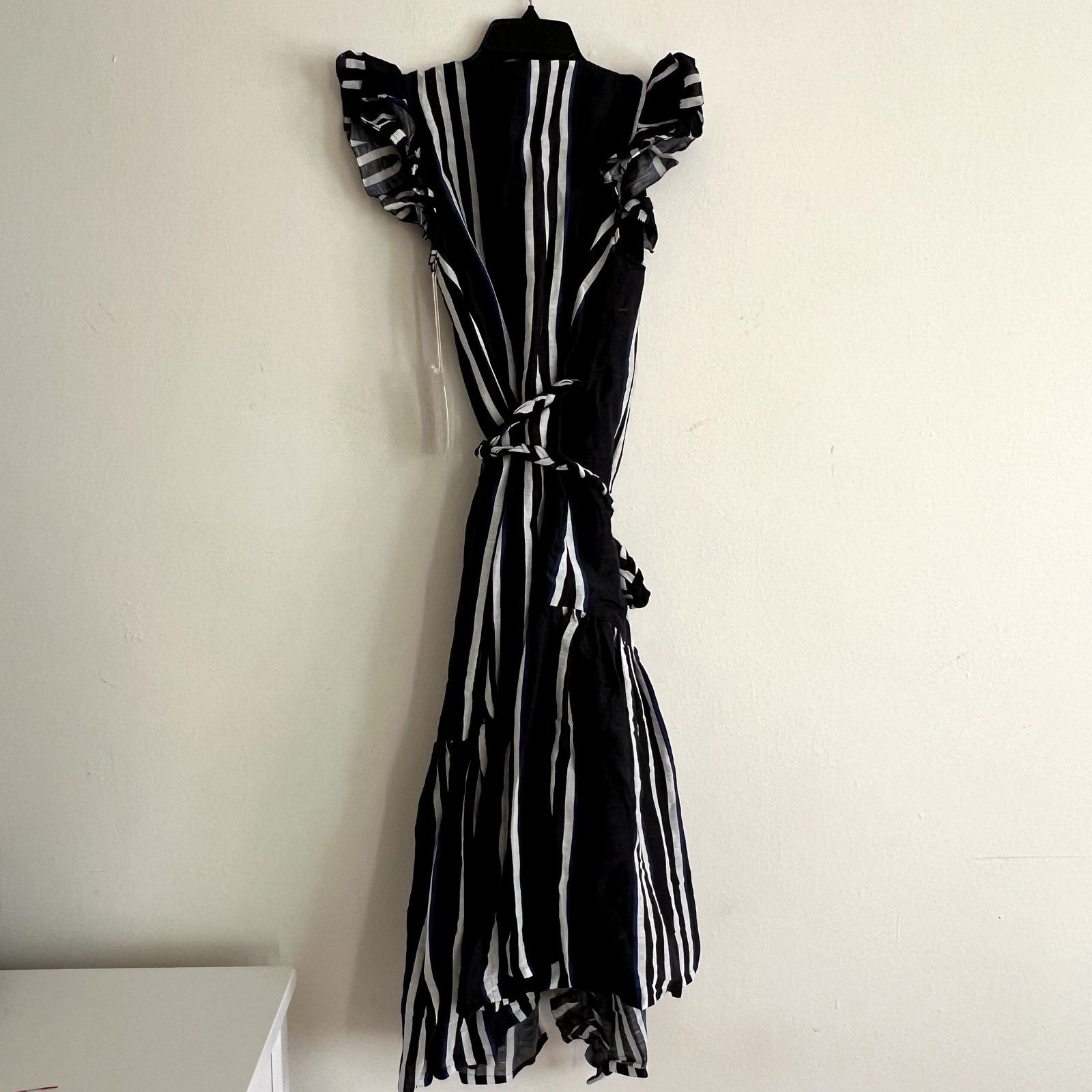 Apiece Apart Apiece Apart Costa Del Sol Wrap Dress Blue White Size 4 UB Size S / US 4 / IT 40 - 8 Thumbnail