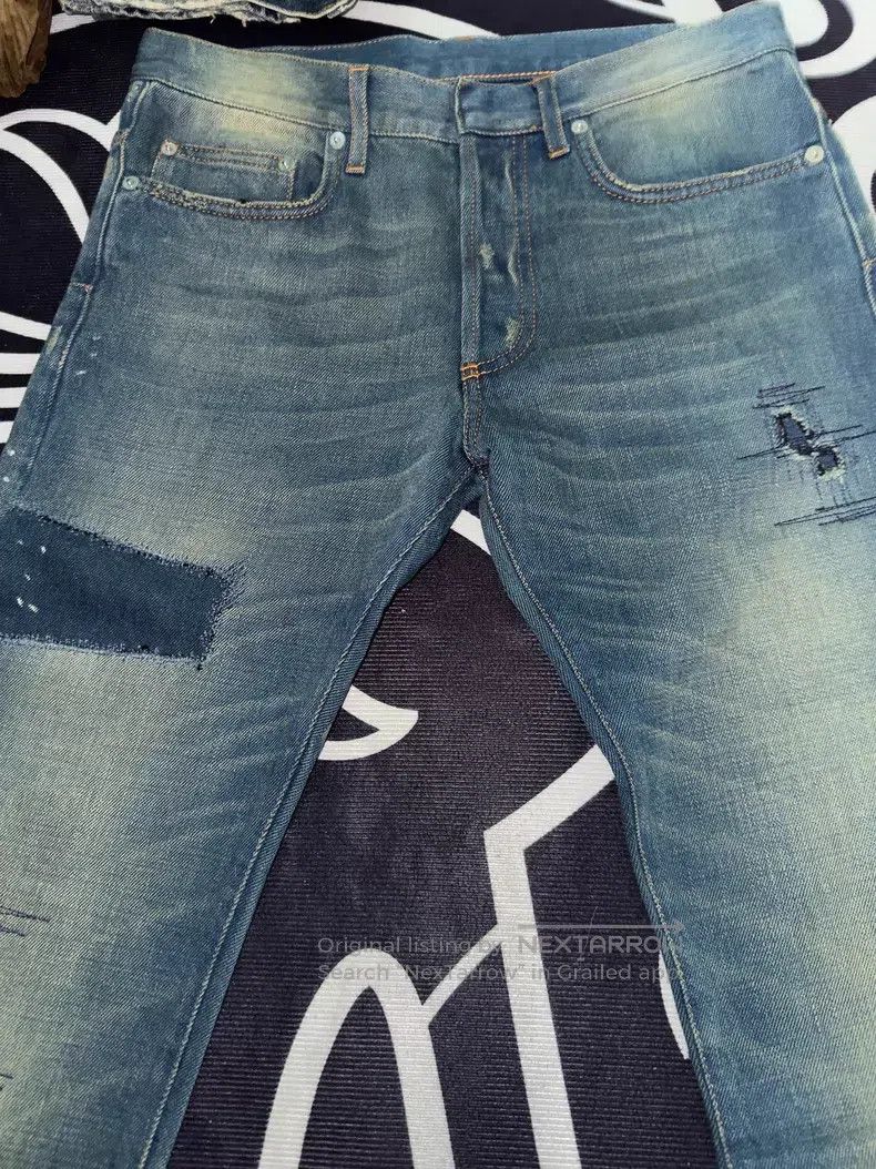 Dior Dior Heavyweight Distressed Patch Straight Leg Denim Jeans Size US 29 - 3 Thumbnail