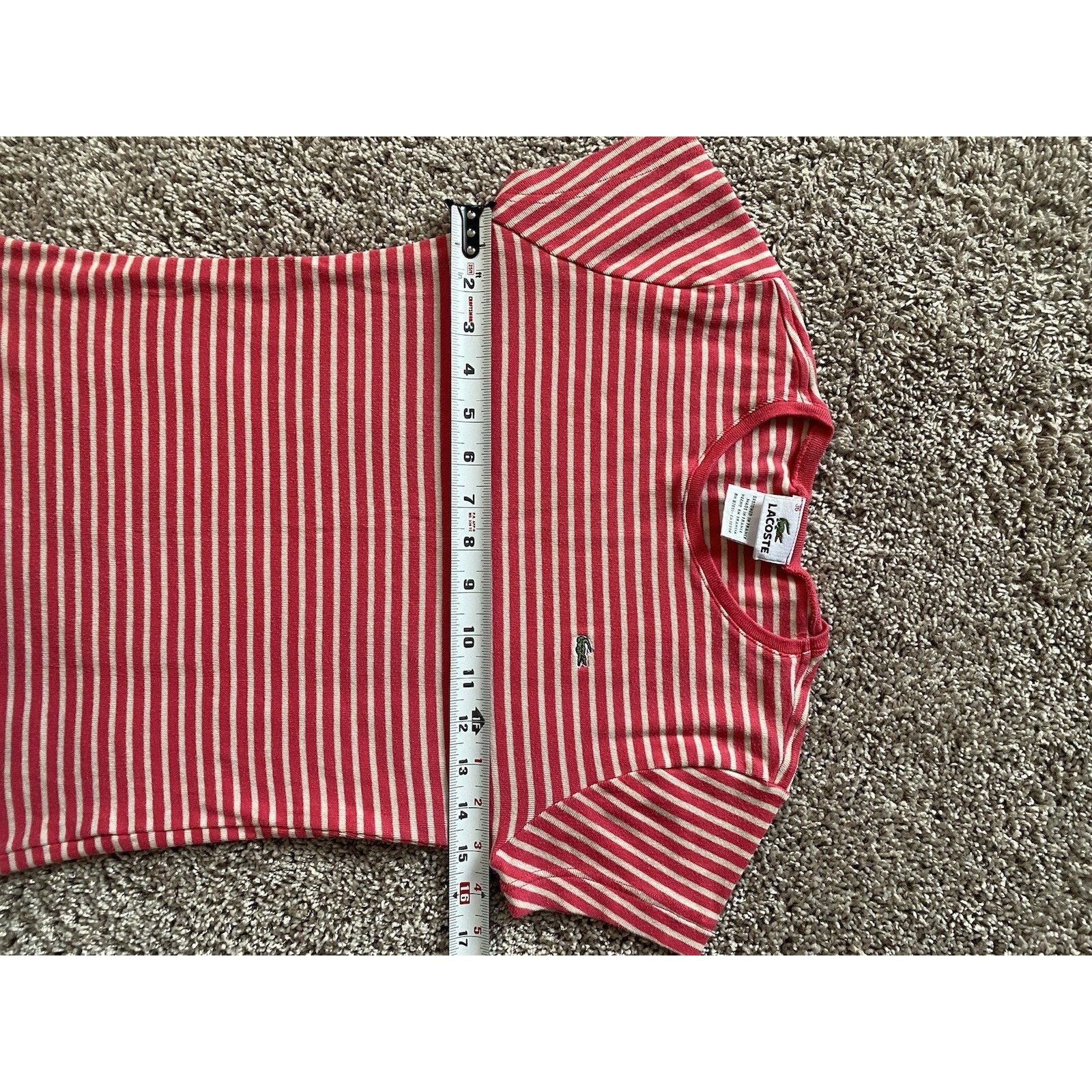 Lacoste Lacoste stripe knit crewneck wm shortsleeve top Size XS / US 0-2 / IT 36-38 - 6 Thumbnail