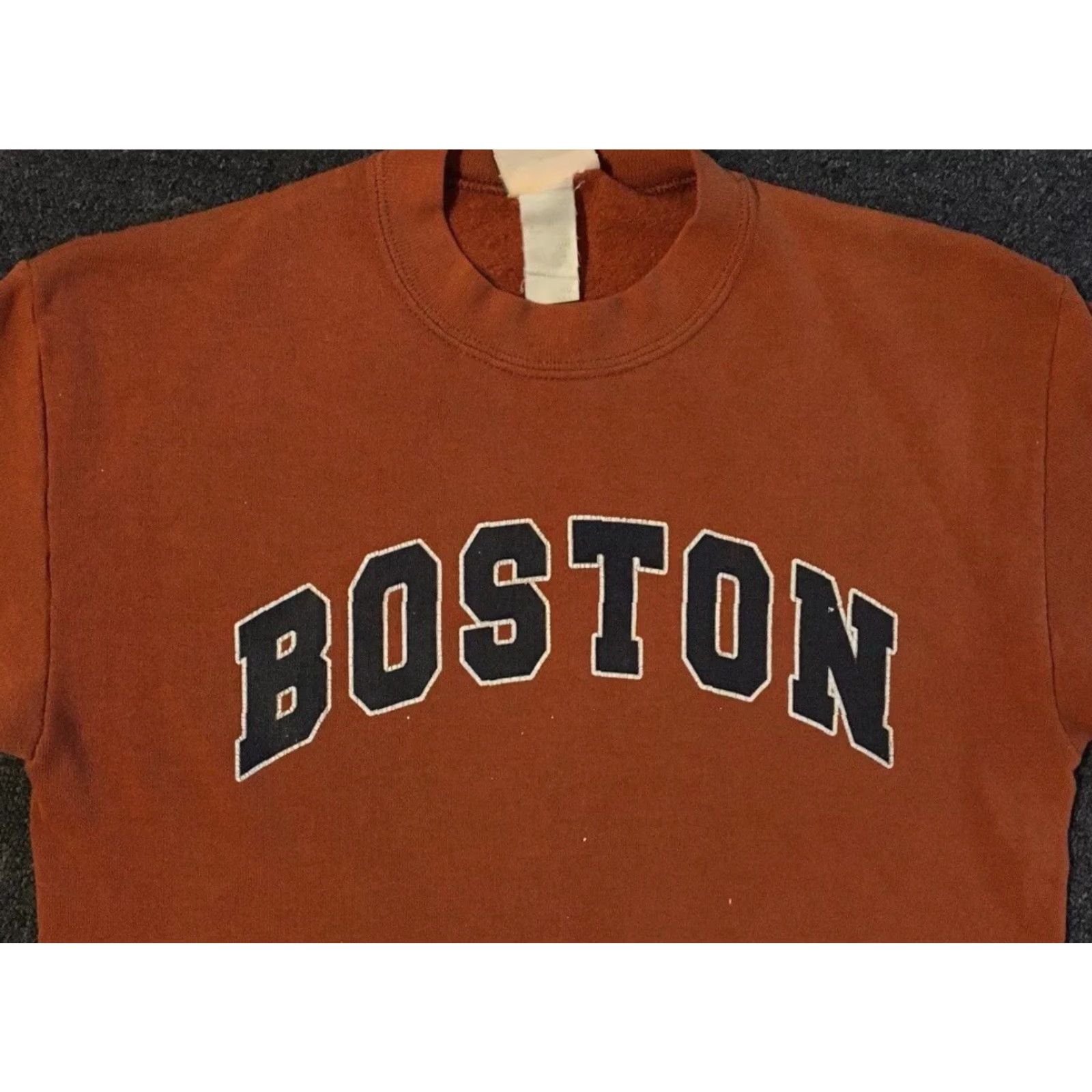Vintage Vtg 90s Boston Faded Spellout Sweatshirt XS USA College Track & Field Hoodie Men Orange Vintage 90s Grunge University Spellout USA Boston Pullover Size US XS / EU 42 / 0 - 7 Thumbnail