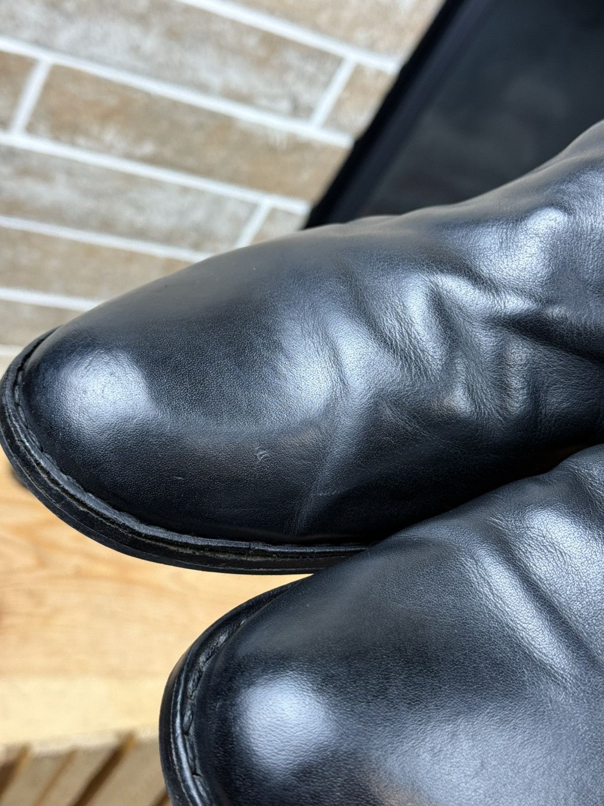 Fiorentini + Baker Fiorentini Baker Leather Black Side Zip Ankle Boots Size US 13 / EU 46 - 12 Thumbnail