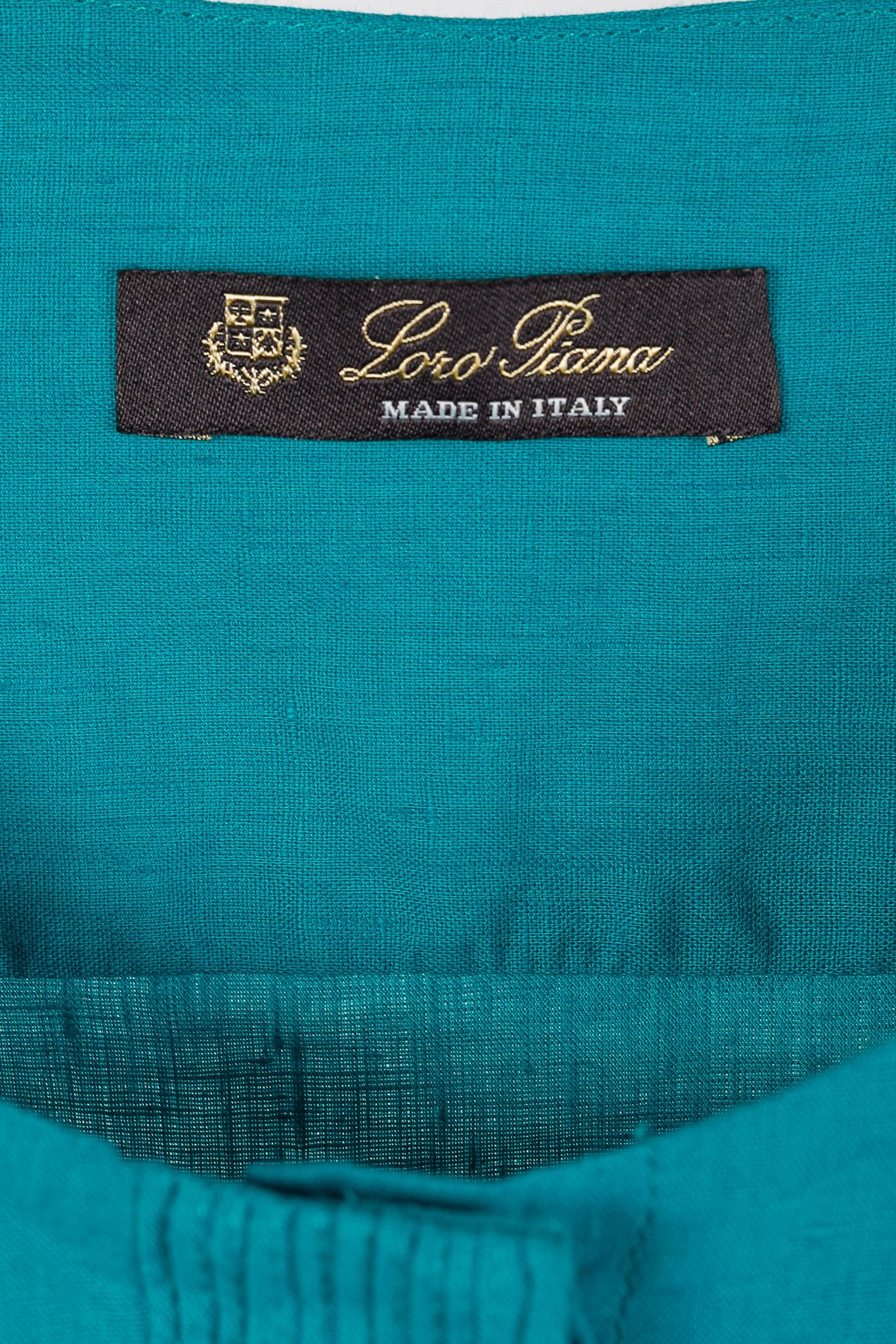 Loro Piana Loro Piana Teal Linen Pintuck Bib Blouse Size S / US 4 / IT 40 - 4 Thumbnail