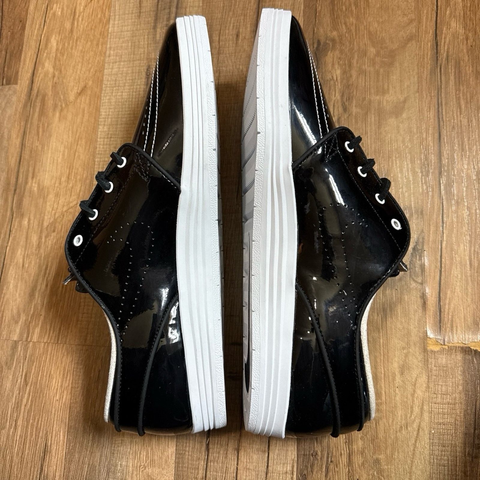 Nike 2014 Nike SB Lunarlon 8five2 Stefan Janoski Patent Black Size US 11 / EU 44 - 4 Thumbnail