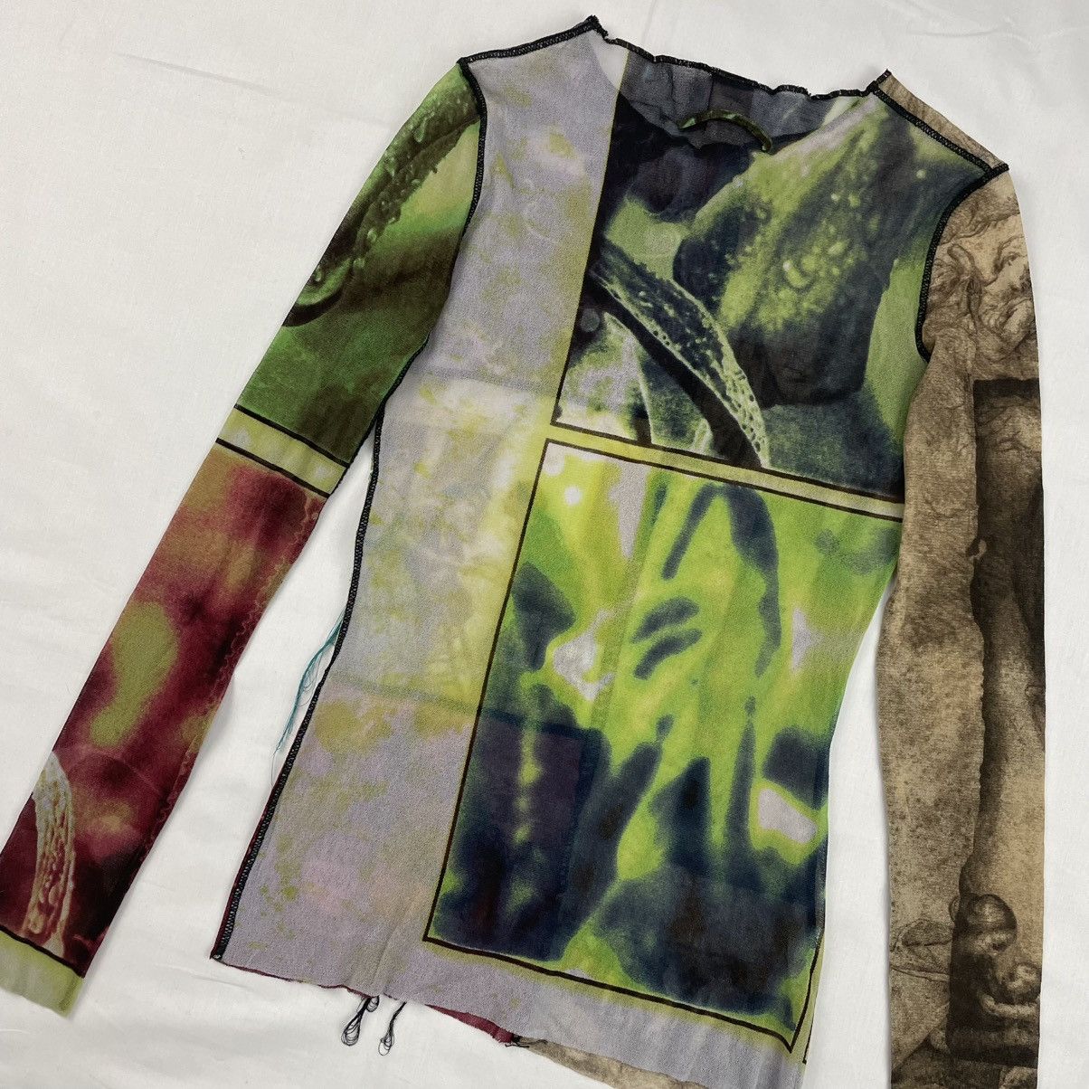 Jean Paul Gaultier Jean Paul Gaultier Eye Applique Patchwork Mesh Top Vintage Size US S / EU 44-46 / 1 - 5 Thumbnail