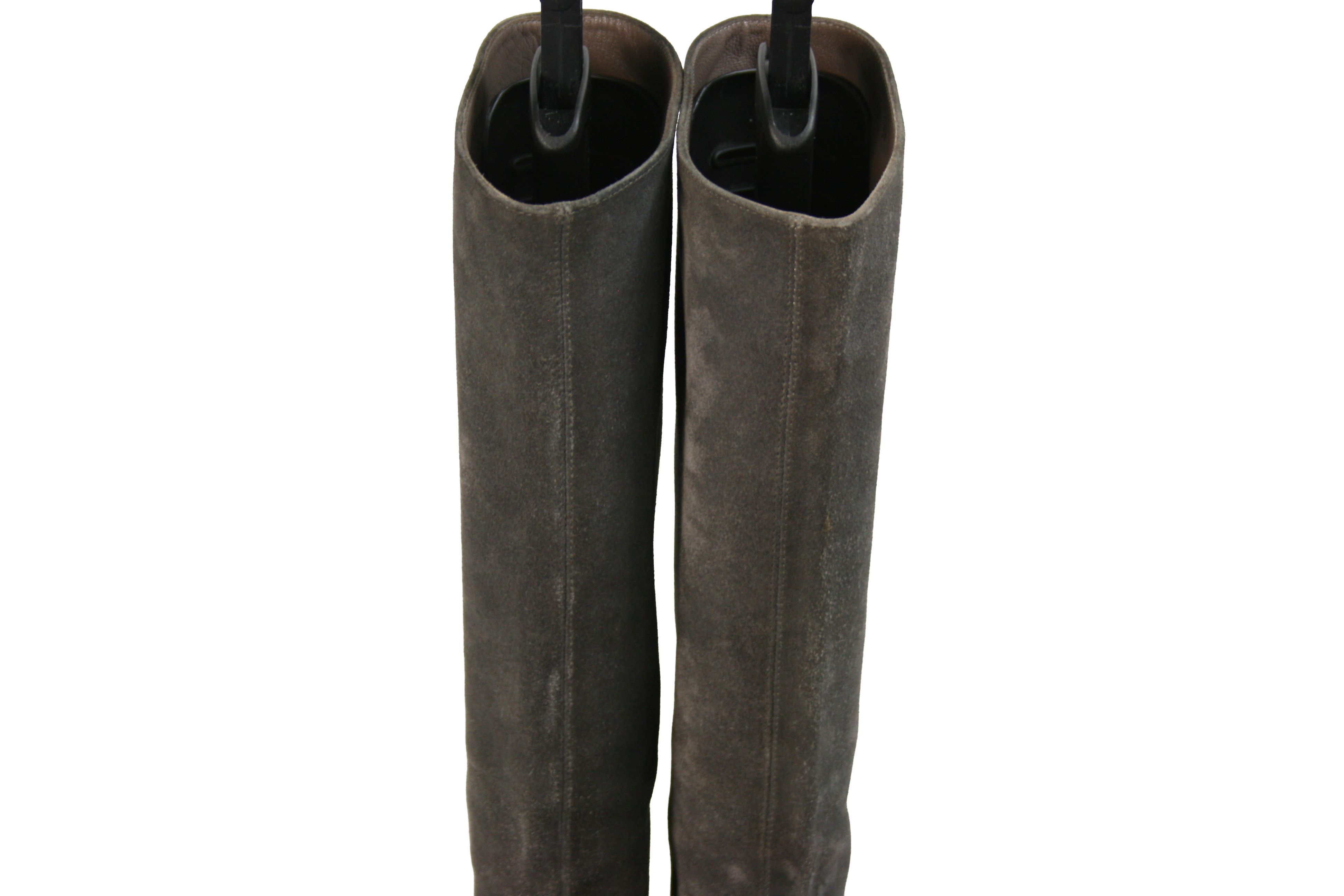 Jil Sander 2008 Raf Simons Era Knee High Suede Boots Vintage Size US 8 / IT 38 - 9 Thumbnail