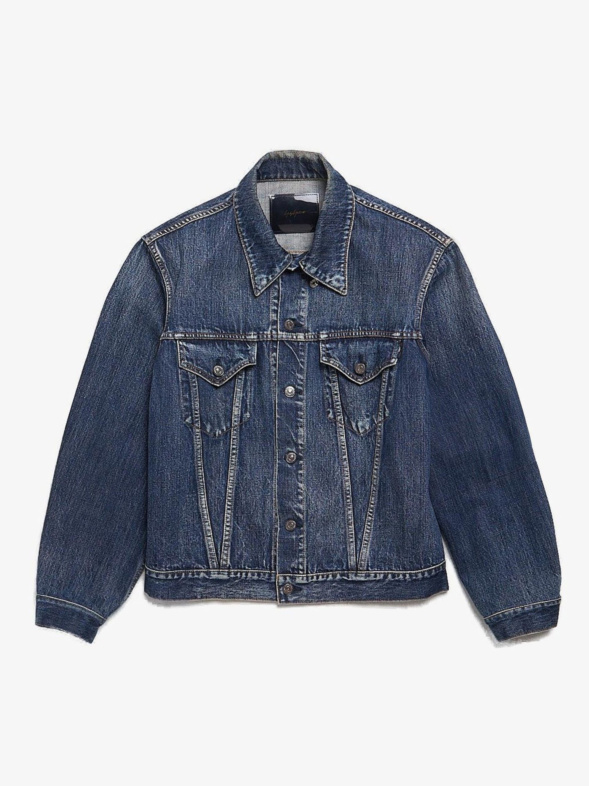 Blue Detailed Buttoned Cotton Denim Jacket
