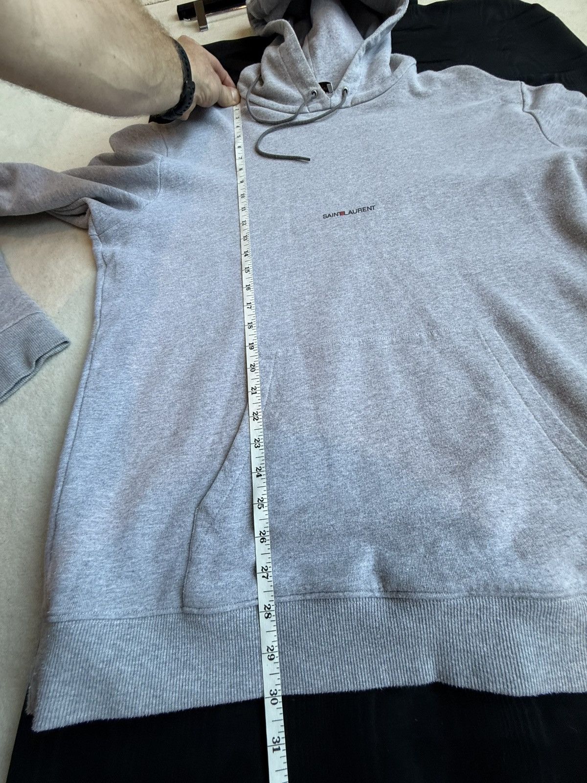 Saint Laurent Paris SS20 Saint Laurent Rive Gauche logo hoodie grey XXL Size US XXL / EU 58 / 5 - 5 Thumbnail