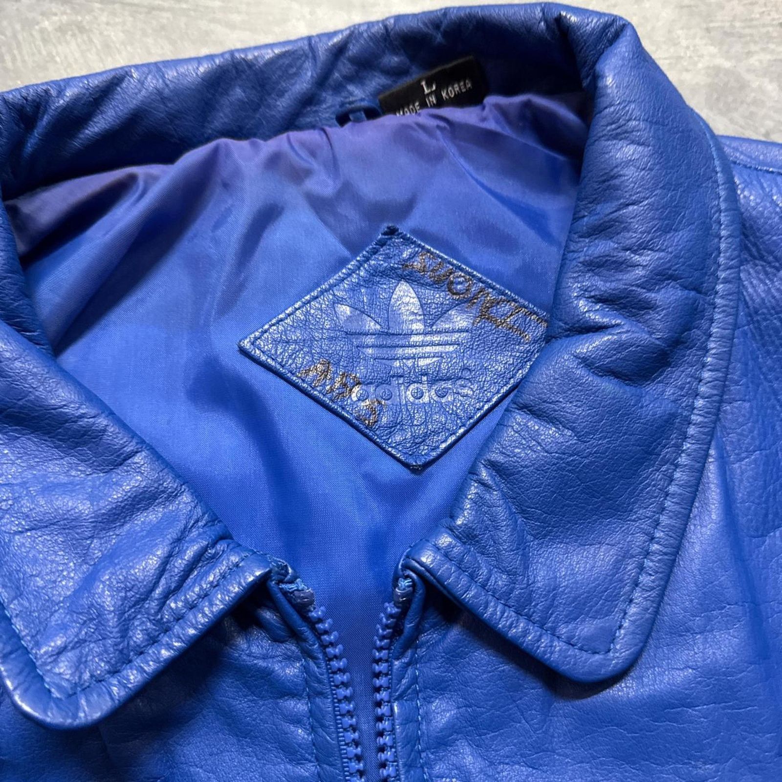 Adidas × Vintage Vintage 1980s RARE Adidas Karate Team USA Leather Jacket Size US L / EU 52-54 / 3 - 5 Thumbnail